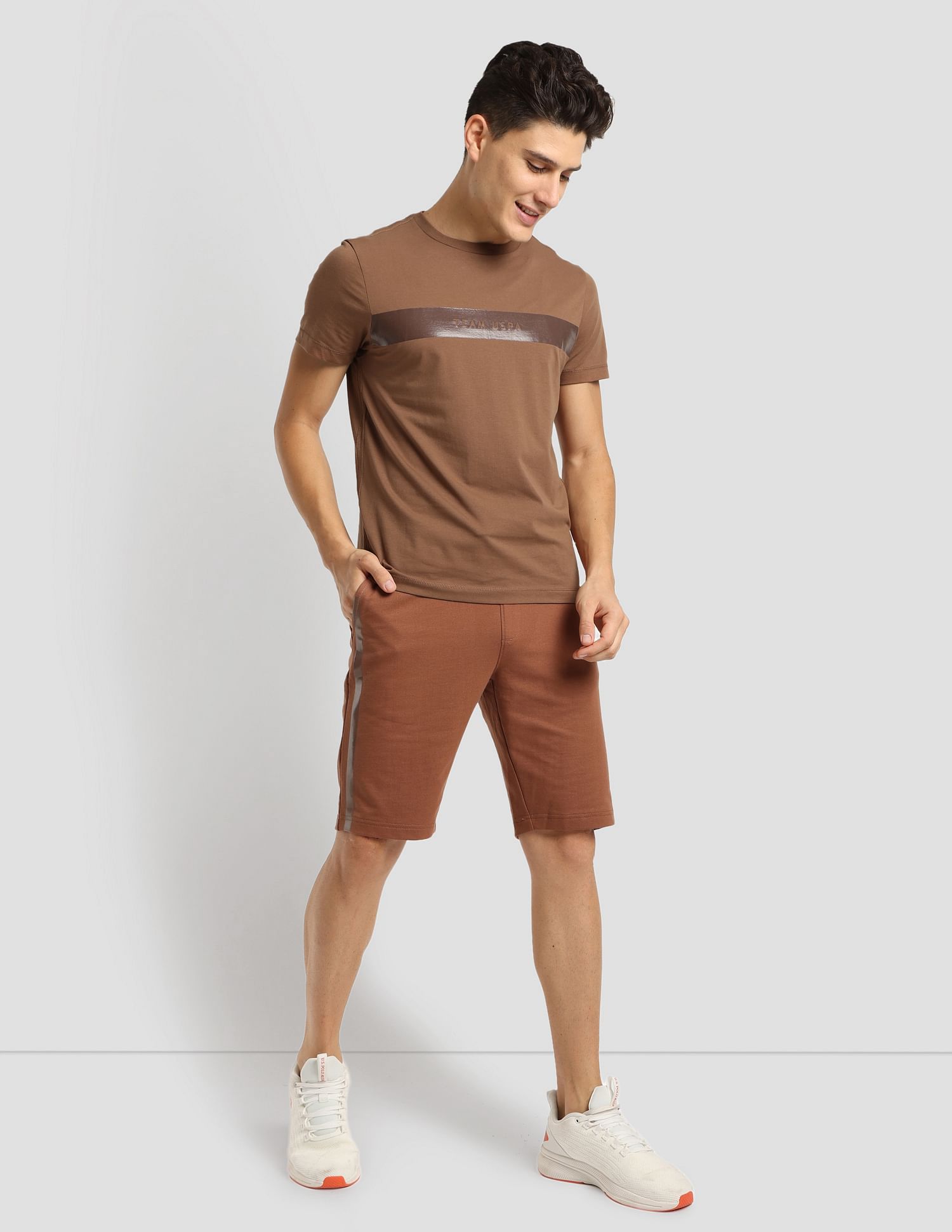 Gel Print Training T-Shirt Brown - U.S. Polo Assn. India | Large
