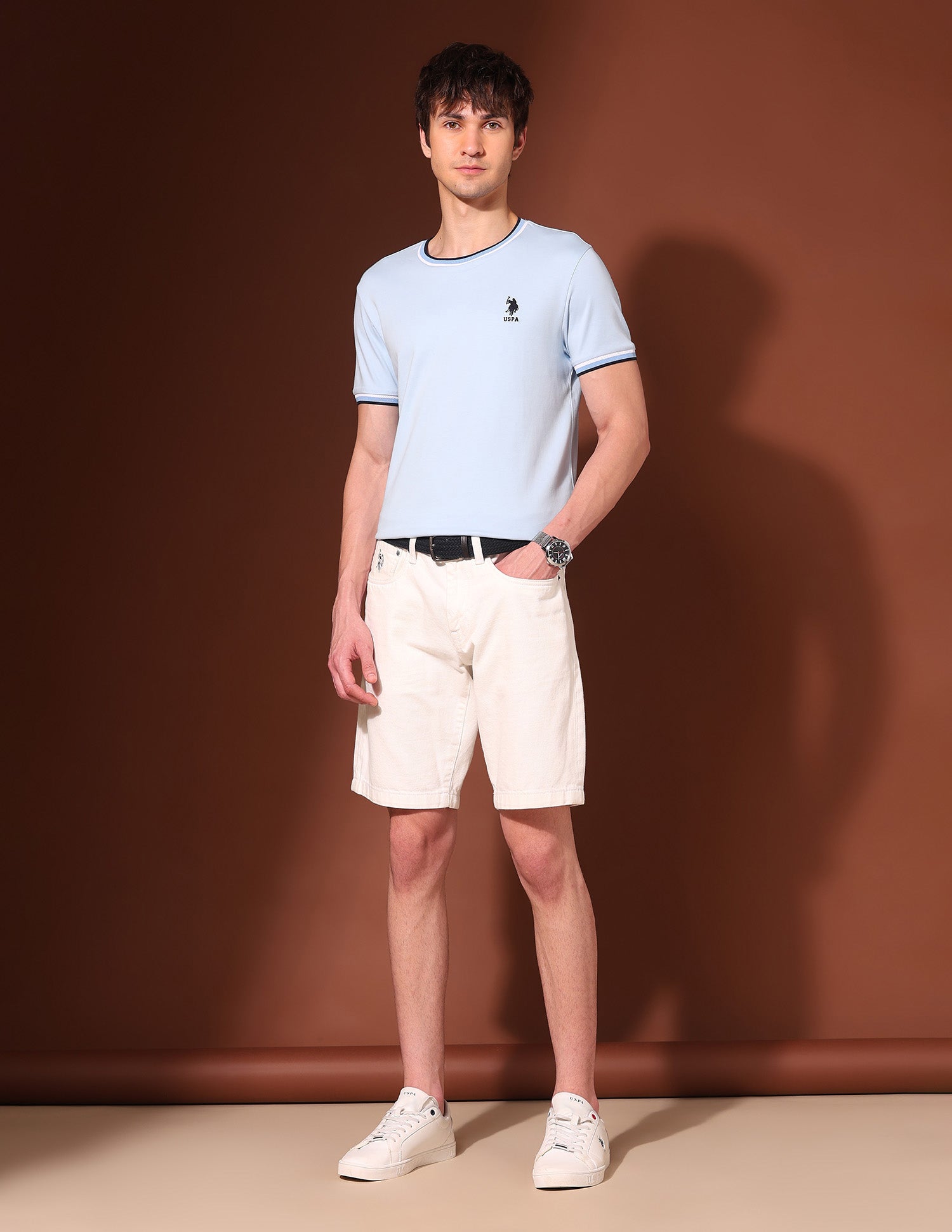 Pure Cotton Working Holiday T-Shirt Light Blue - U.S. Polo Assn. India | Large