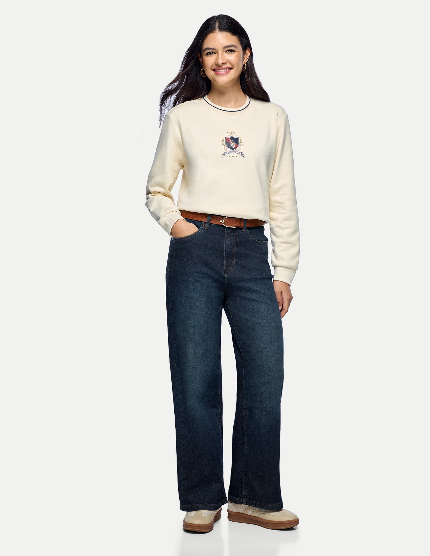 Wide Leg Fit Blue Jeans Dark Blue - U.S. Polo Assn. India | Large