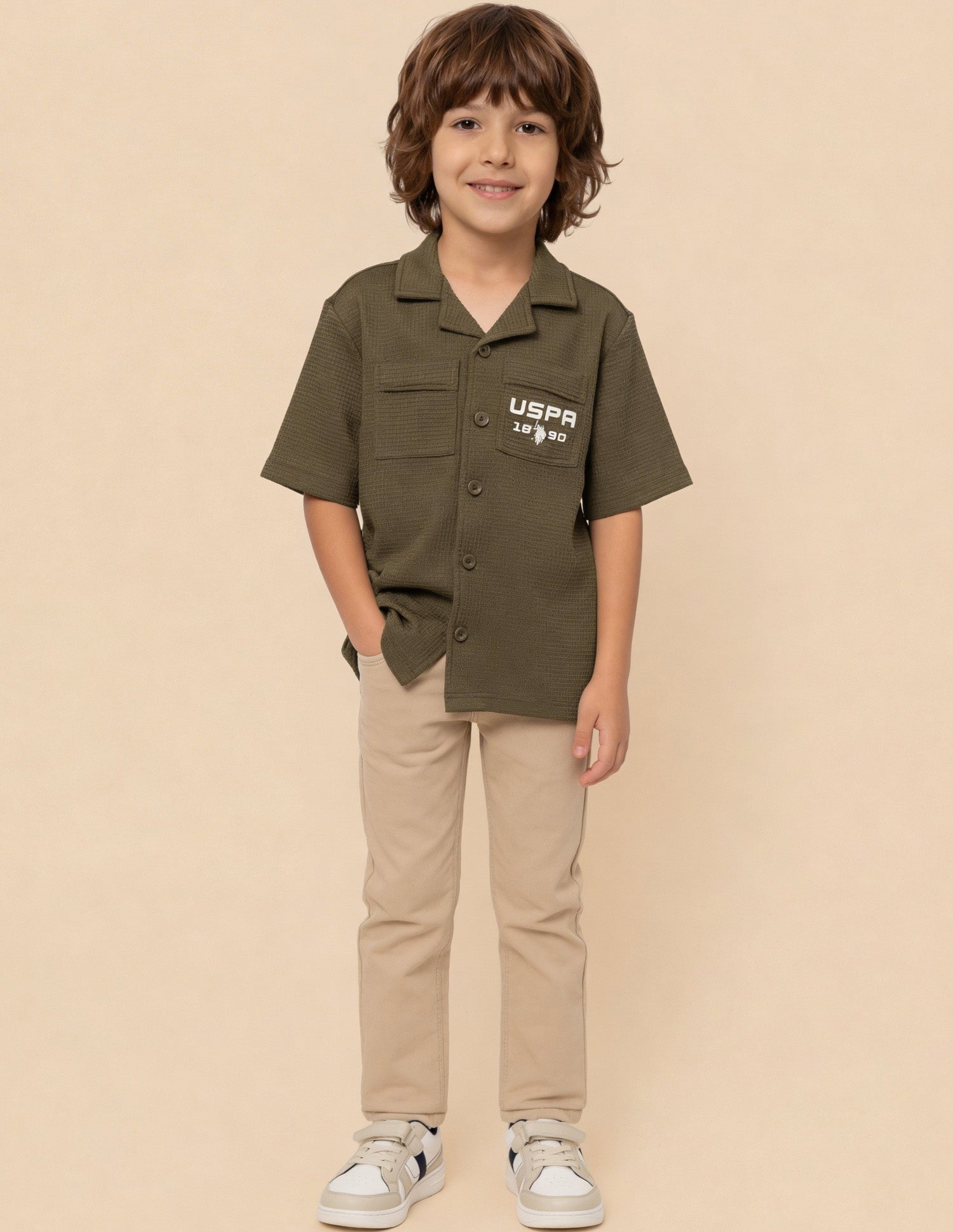 Textured Knitted Shirt Brown - U.S. Polo Assn. India | Large