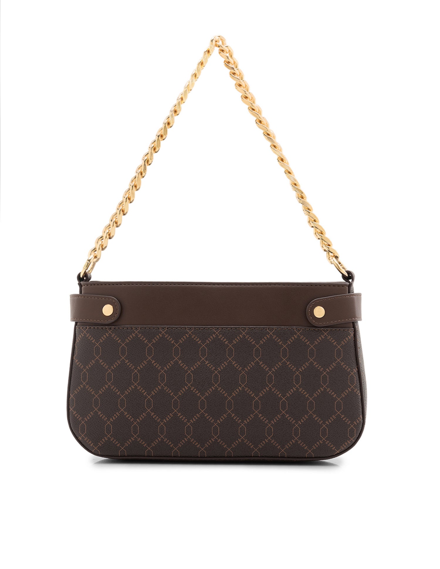 Corina Brand Printed Shoulder Bag Dark Brown - U.S. Polo Assn. India | Large