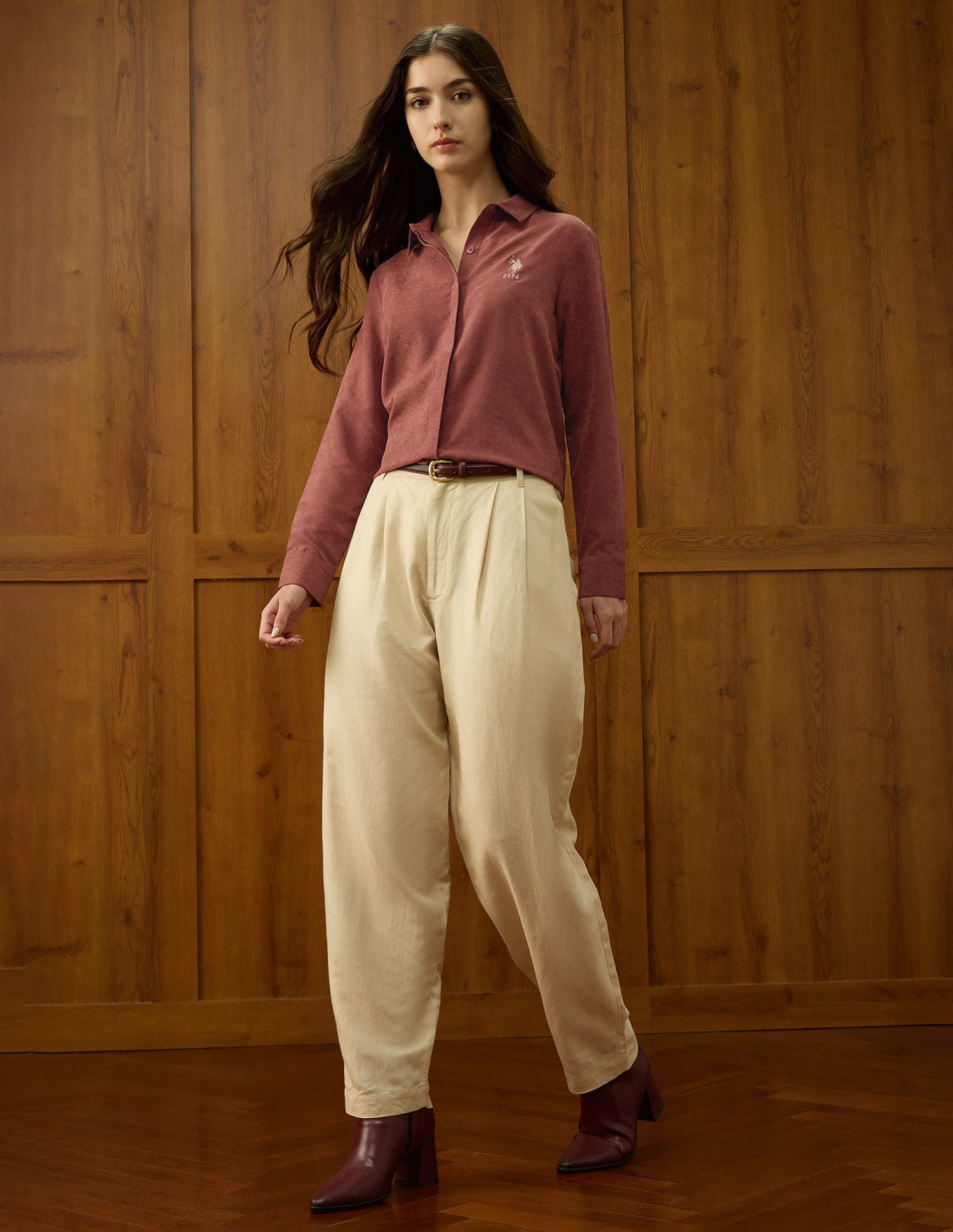 Regular Fit Solid Shirt Purple - U.S. POLO ASSN. | Large