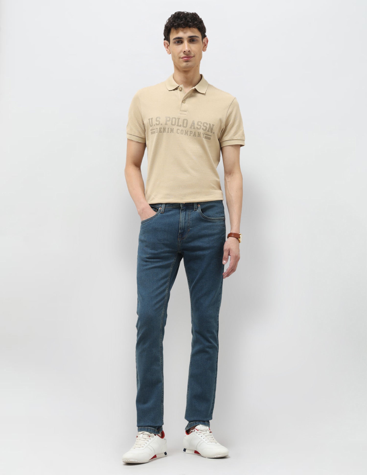 Regallo Skinny Fit Blue Jeans Mid wash - U.S. Polo Assn. India | Large