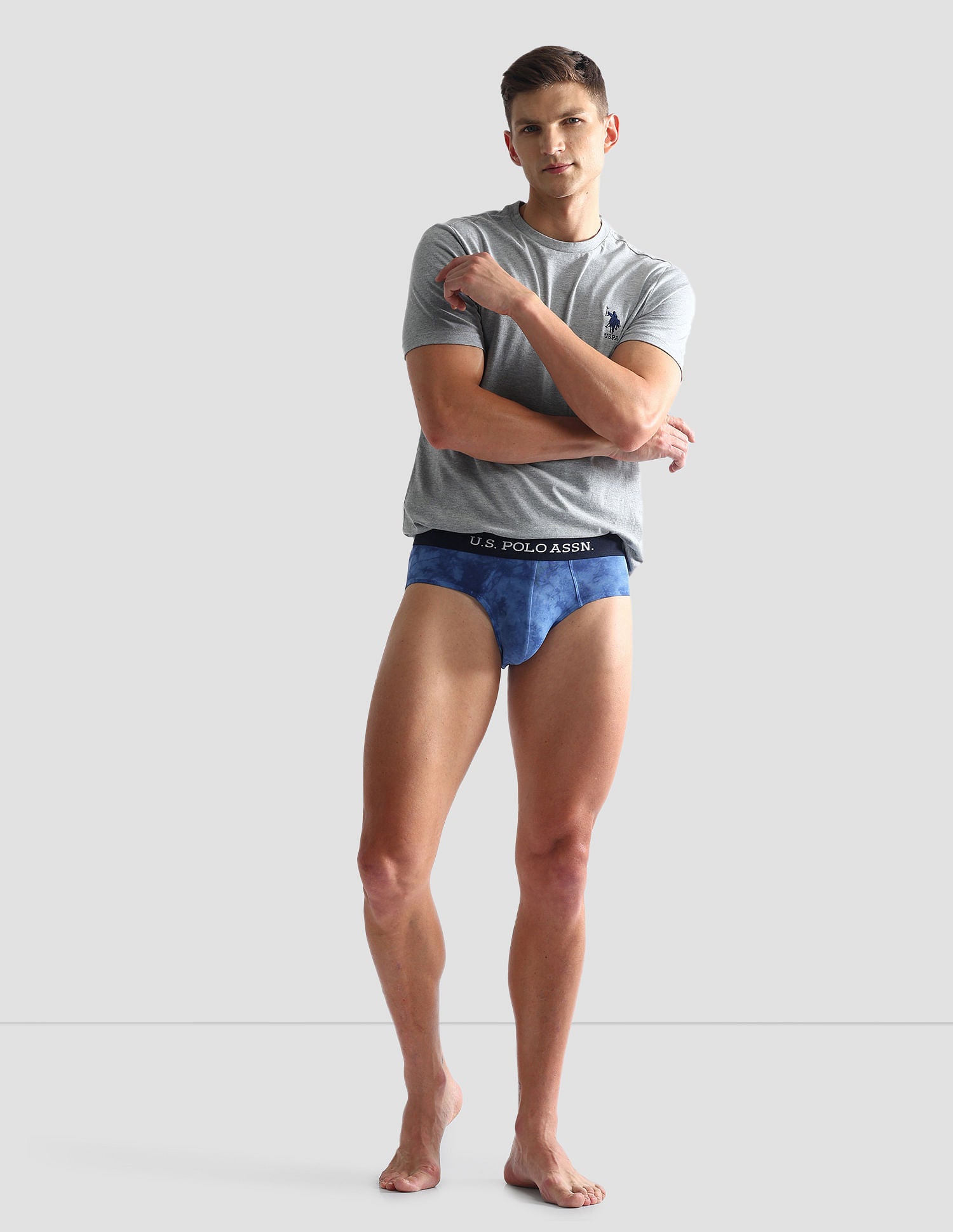 Cotton Stretch Tie Dye OEB03 Briefs - Pack Of 1 Navy - U.S. POLO ASSN. | Large