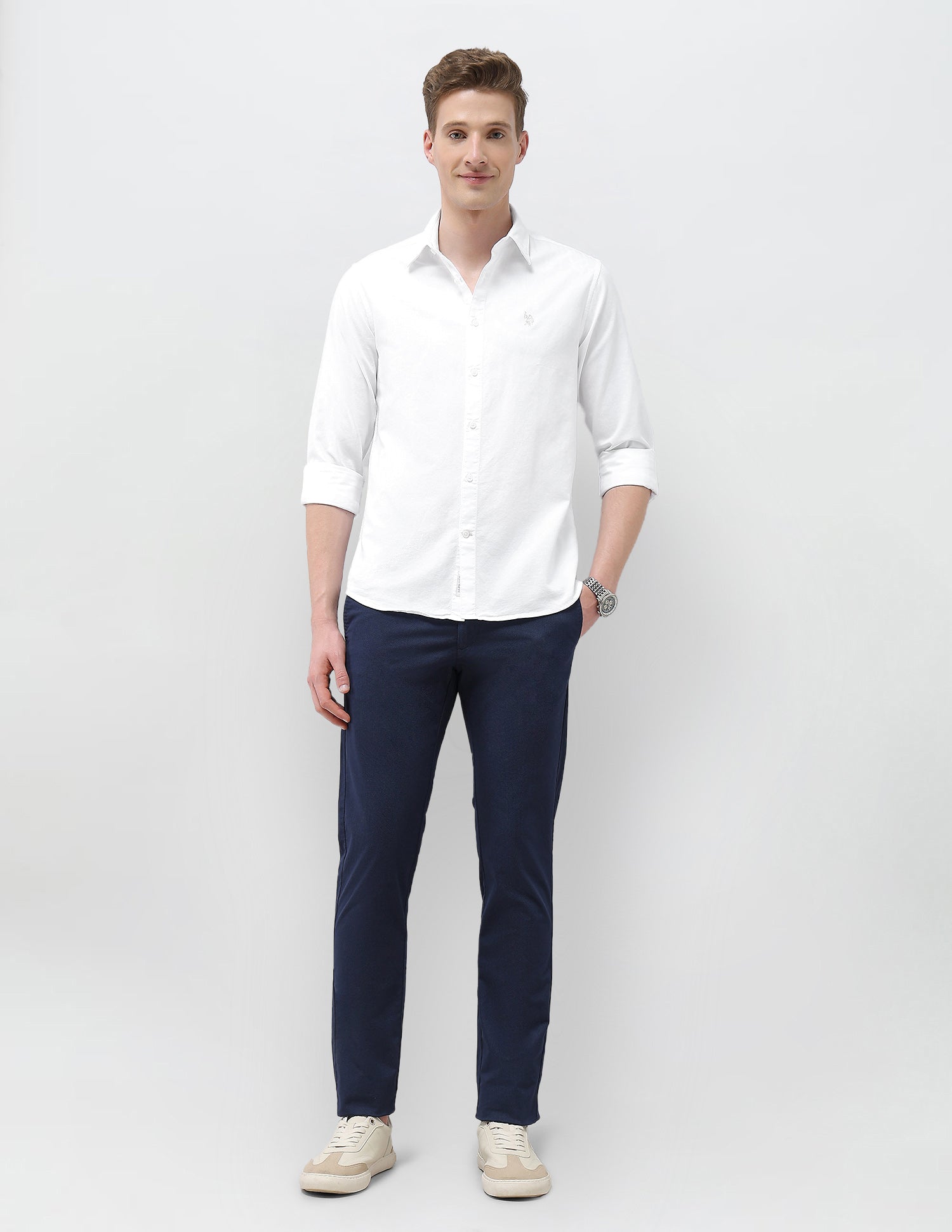 Tailored Fit Oxford Shirt White - U.S. Polo Assn. India | Large