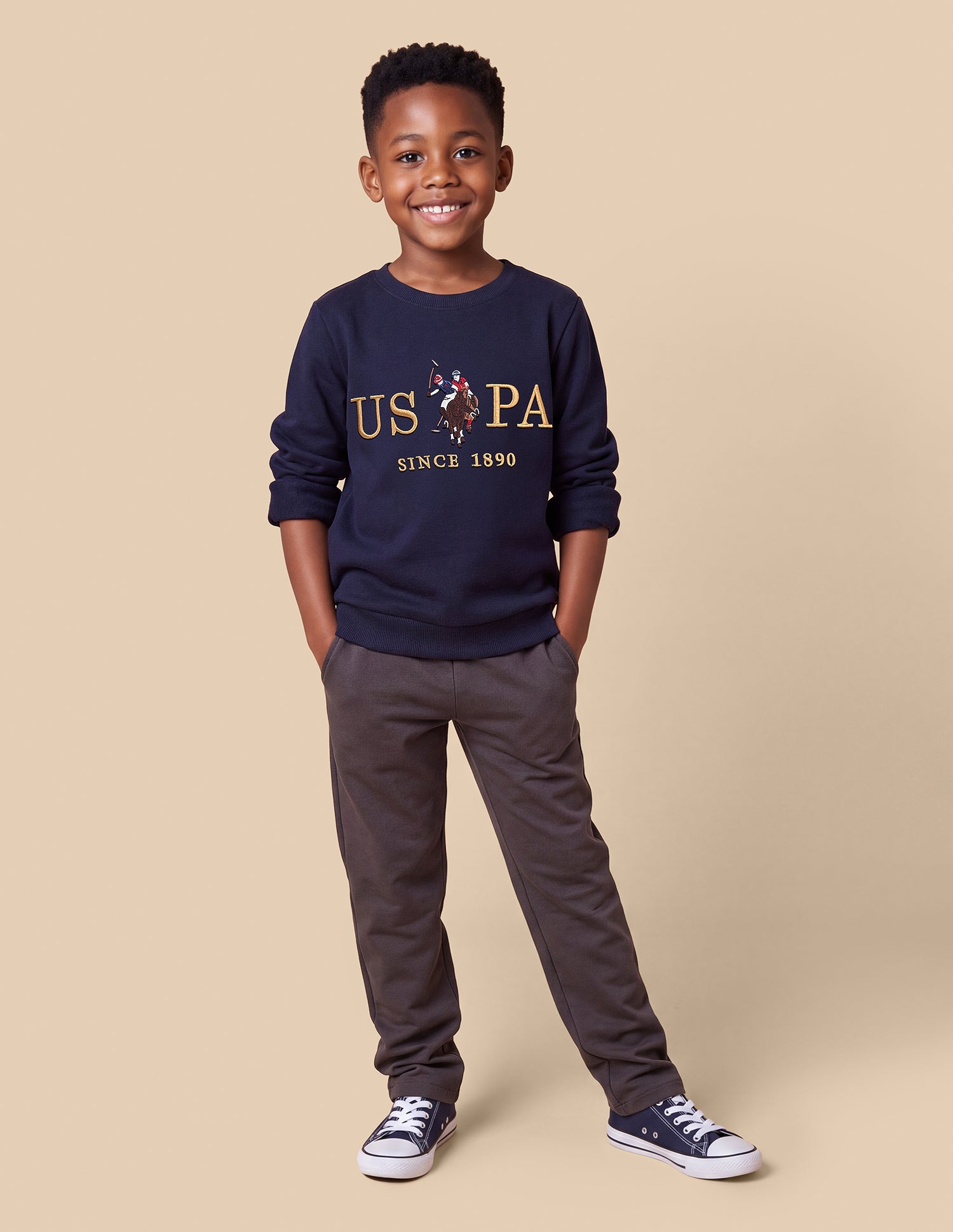 Brand Embroidered Regular Fit Sweatshirt Navy - U.S. Polo Assn. India | Large