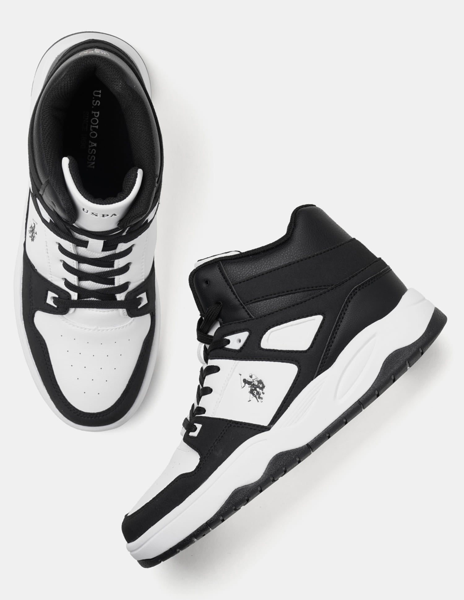 Men Bruce Mid Top Sneakers Black - U.S. Polo Assn. India | Large