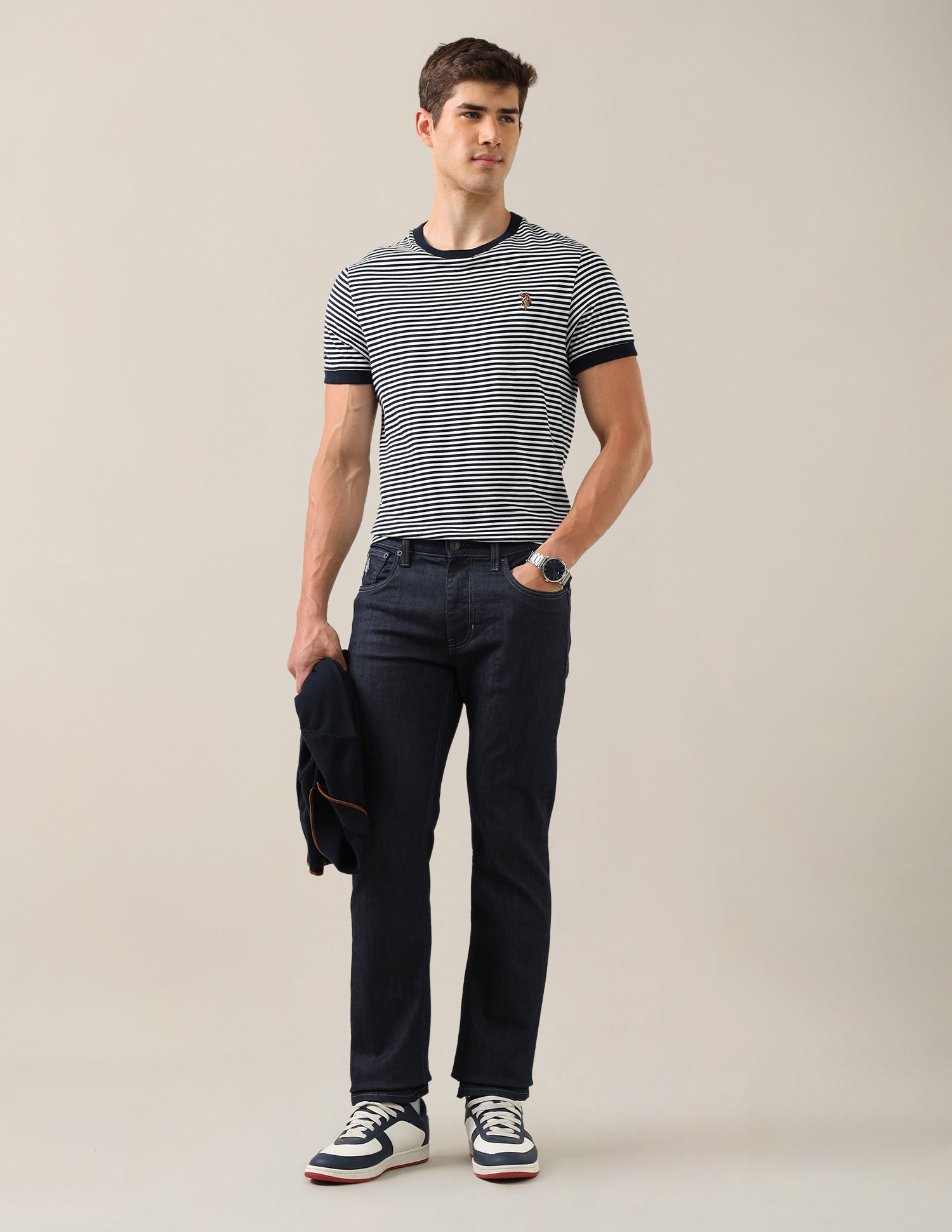 Harold Slim Straight Fit Blue Jeans Rinse Blue - U.S. Polo Assn. India | Large