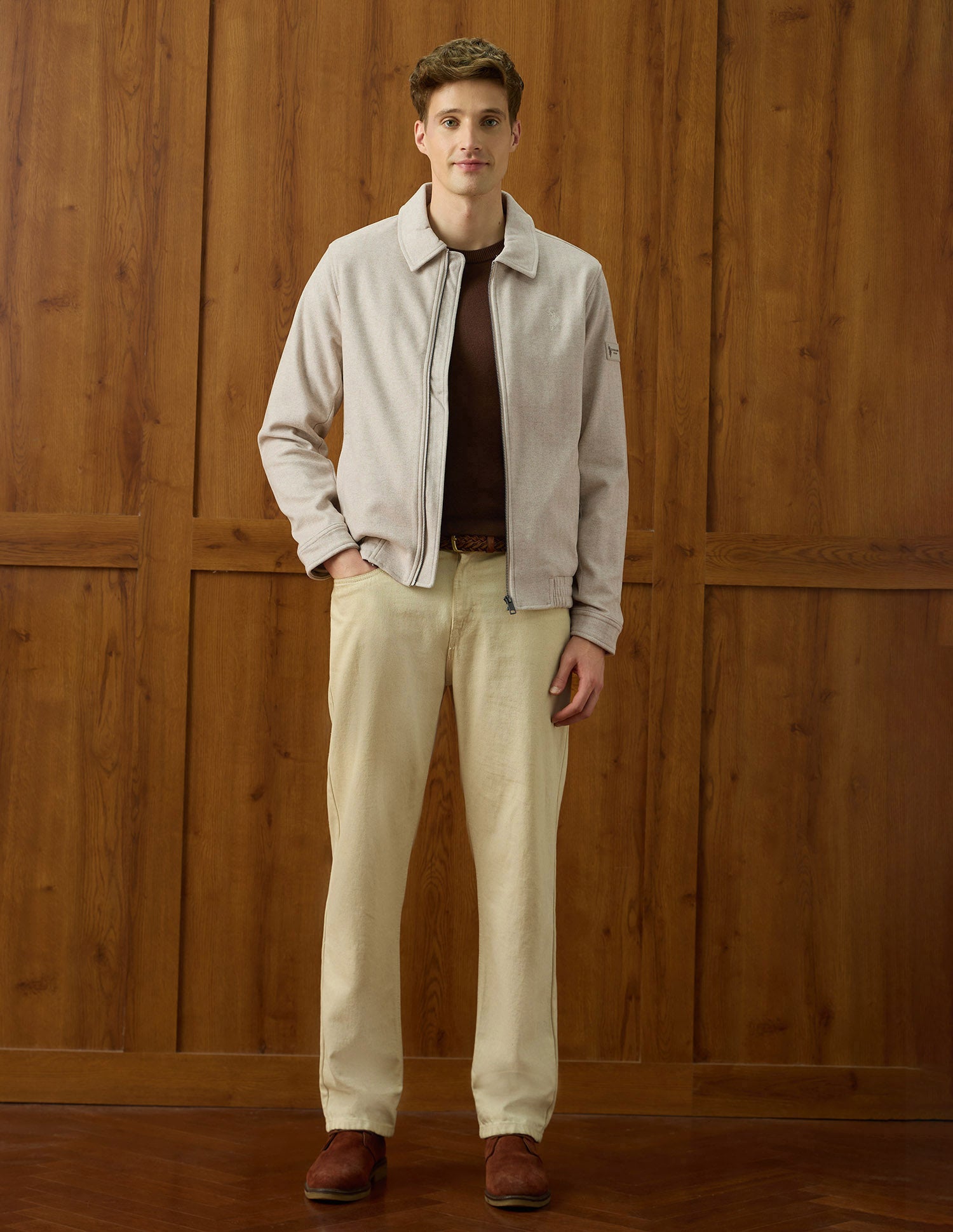 Equestrian Aisle Theater Regular Fit Jacket Beige - U.S. POLO ASSN. | Large