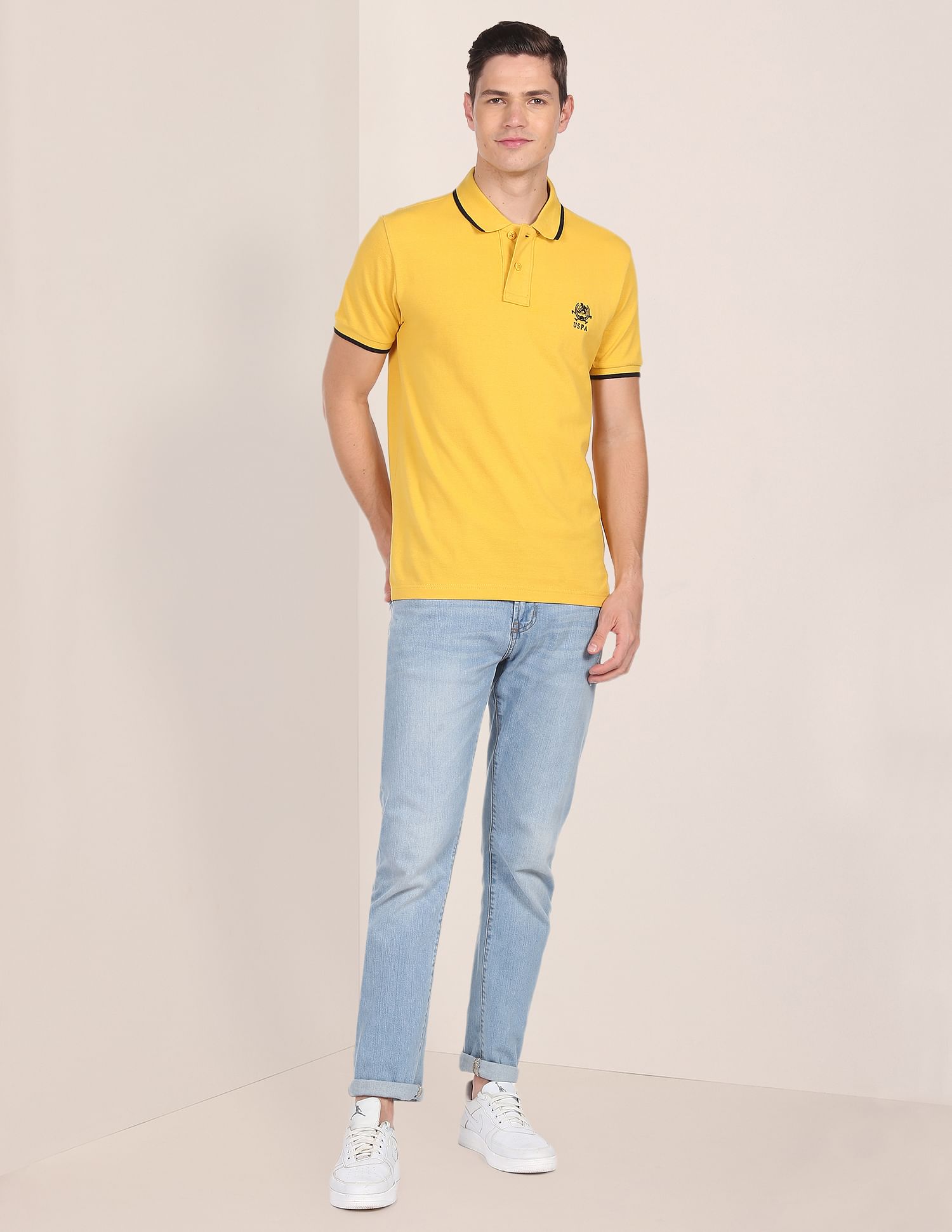 Short Sleeve Solid Polo Shirt Mustard - U.S. POLO ASSN. | Large