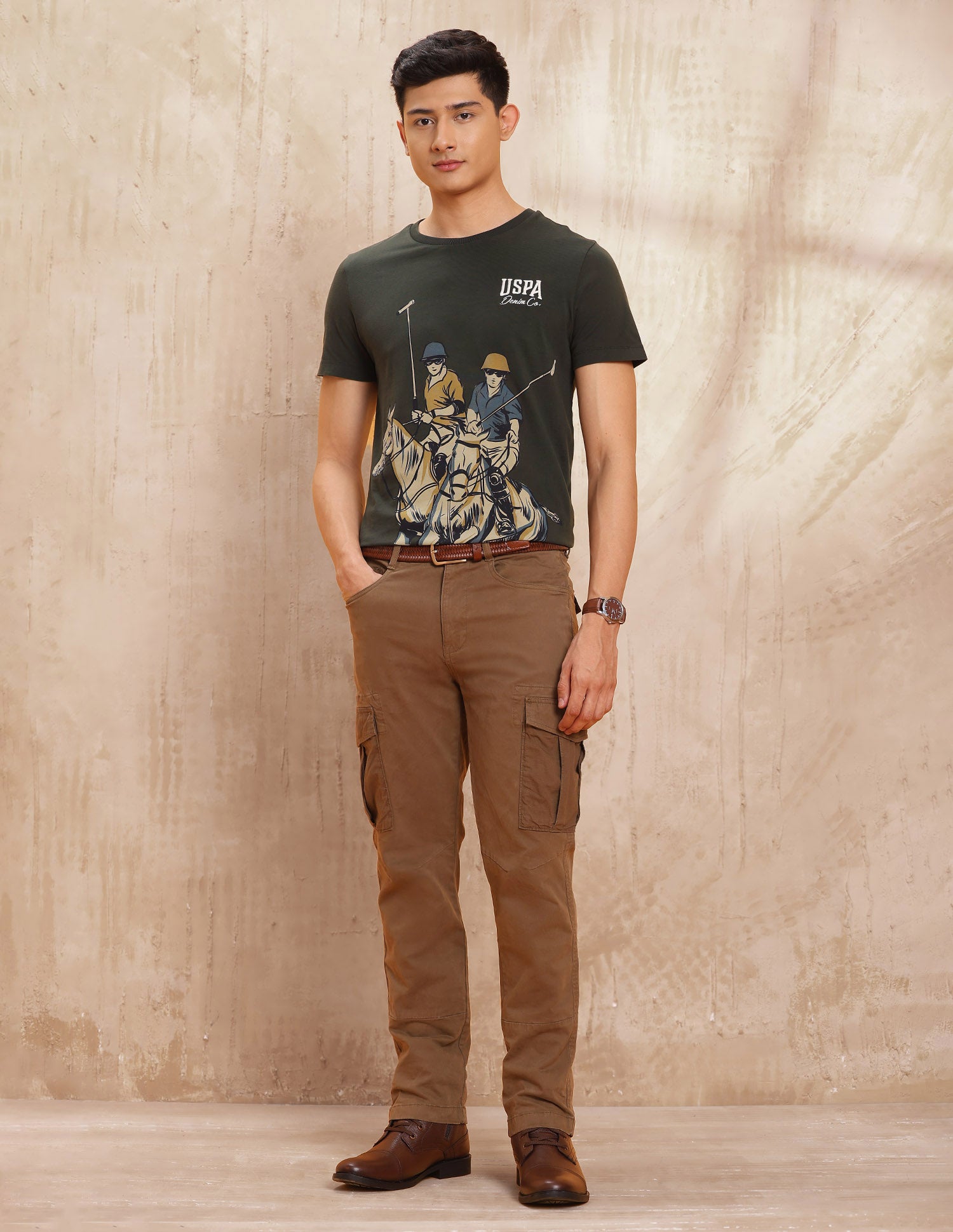 Graphic Printed Regular Fit T Shirt Olive - U.S. POLO ASSN. | Large