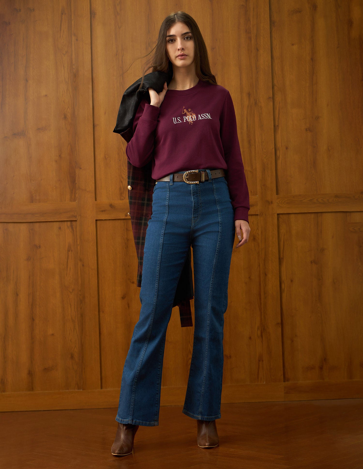 Regular Fit Brand Printed Sweatshirt Maroon - U.S. POLO ASSN. | Large