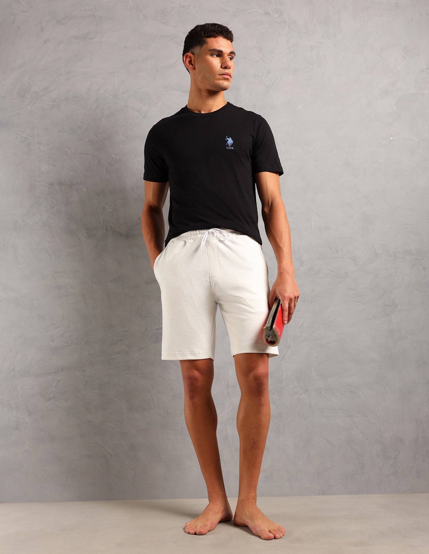 Breathable Cotton Solid OES08 Shorts - Pack Of 1 Uspa White - U.S. POLO ASSN. | Large