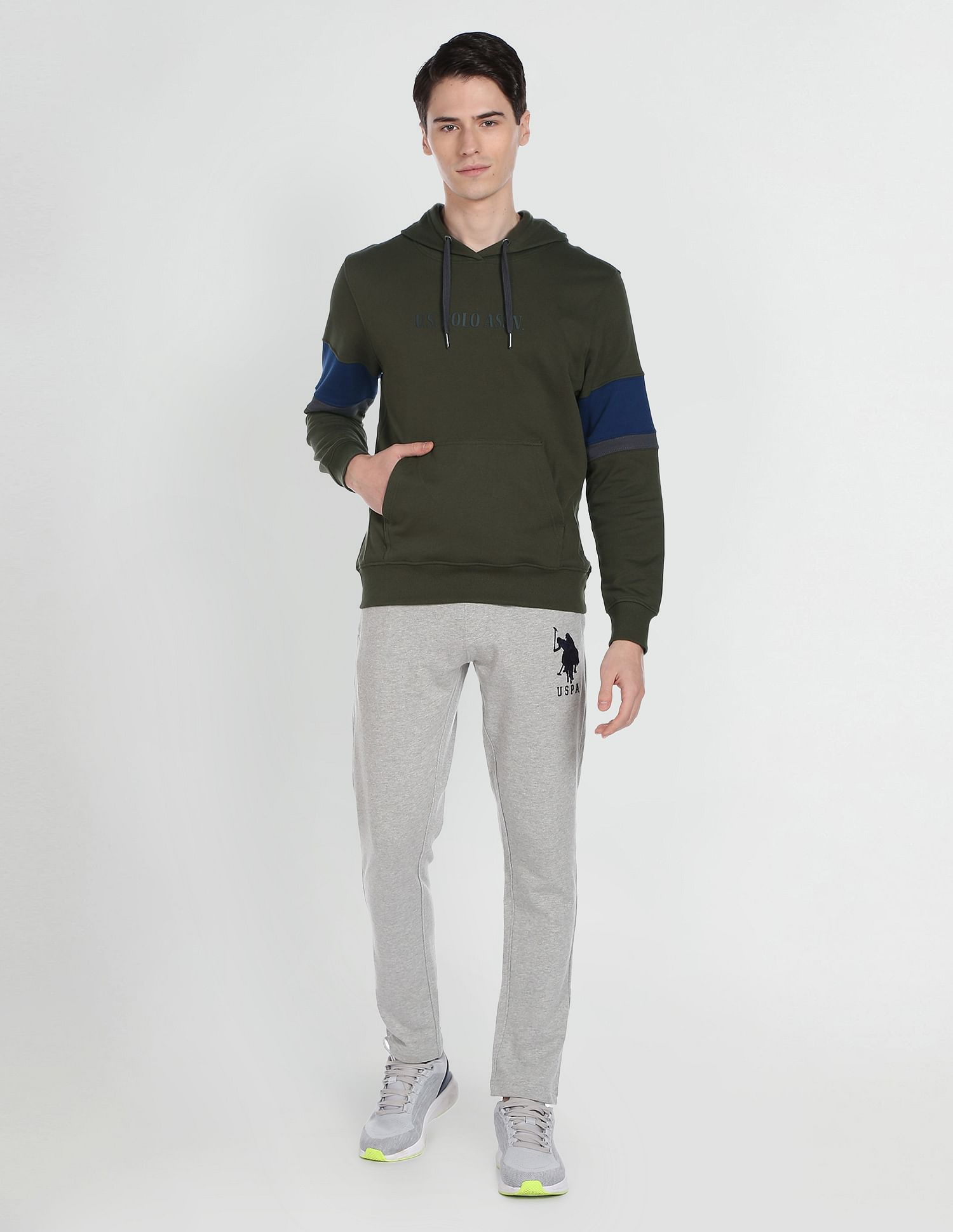 Terry Hooded Sweatshirt Olive - U.S. Polo Assn. India | Large