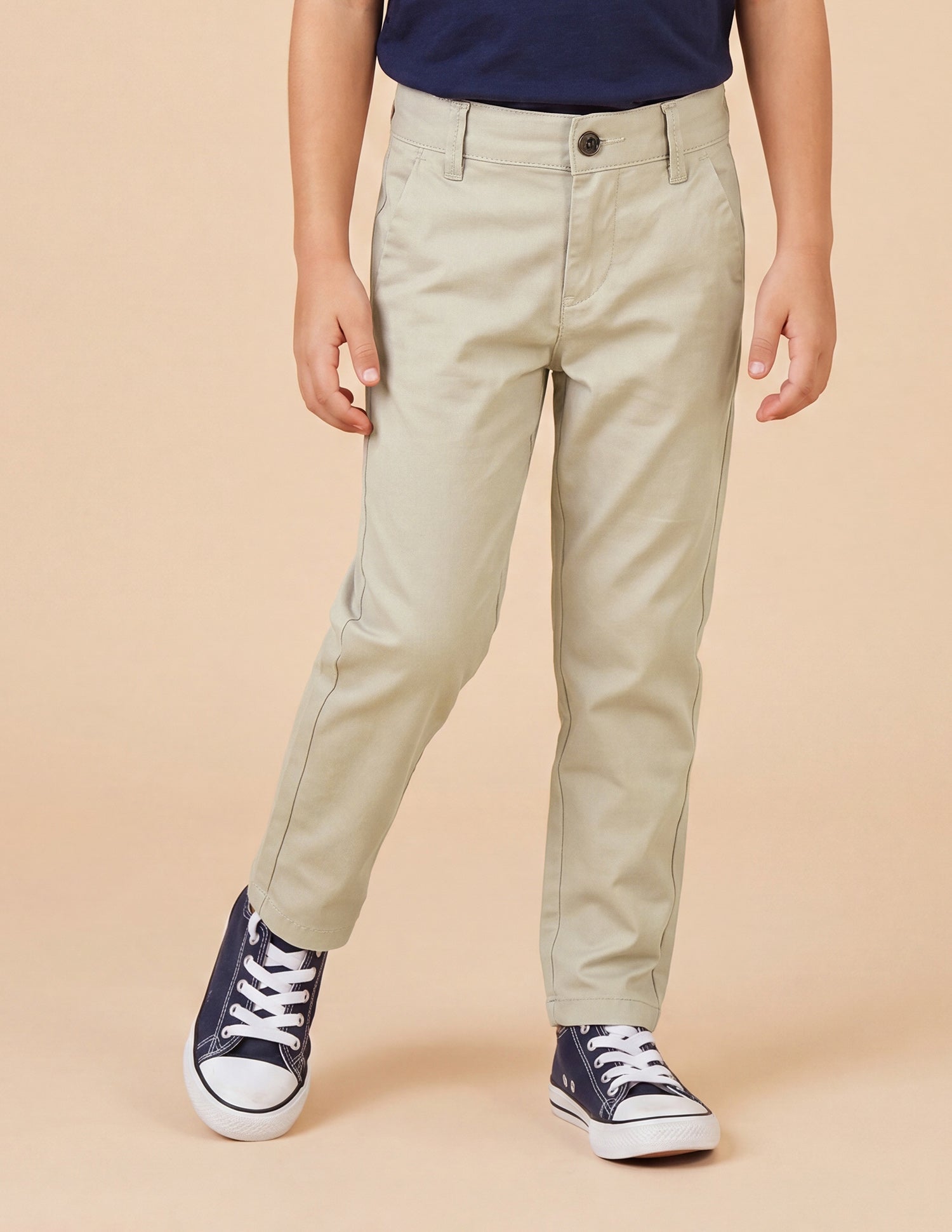 Twill Slim Fit Trousers Beige - U.S. Polo Assn. India | Large