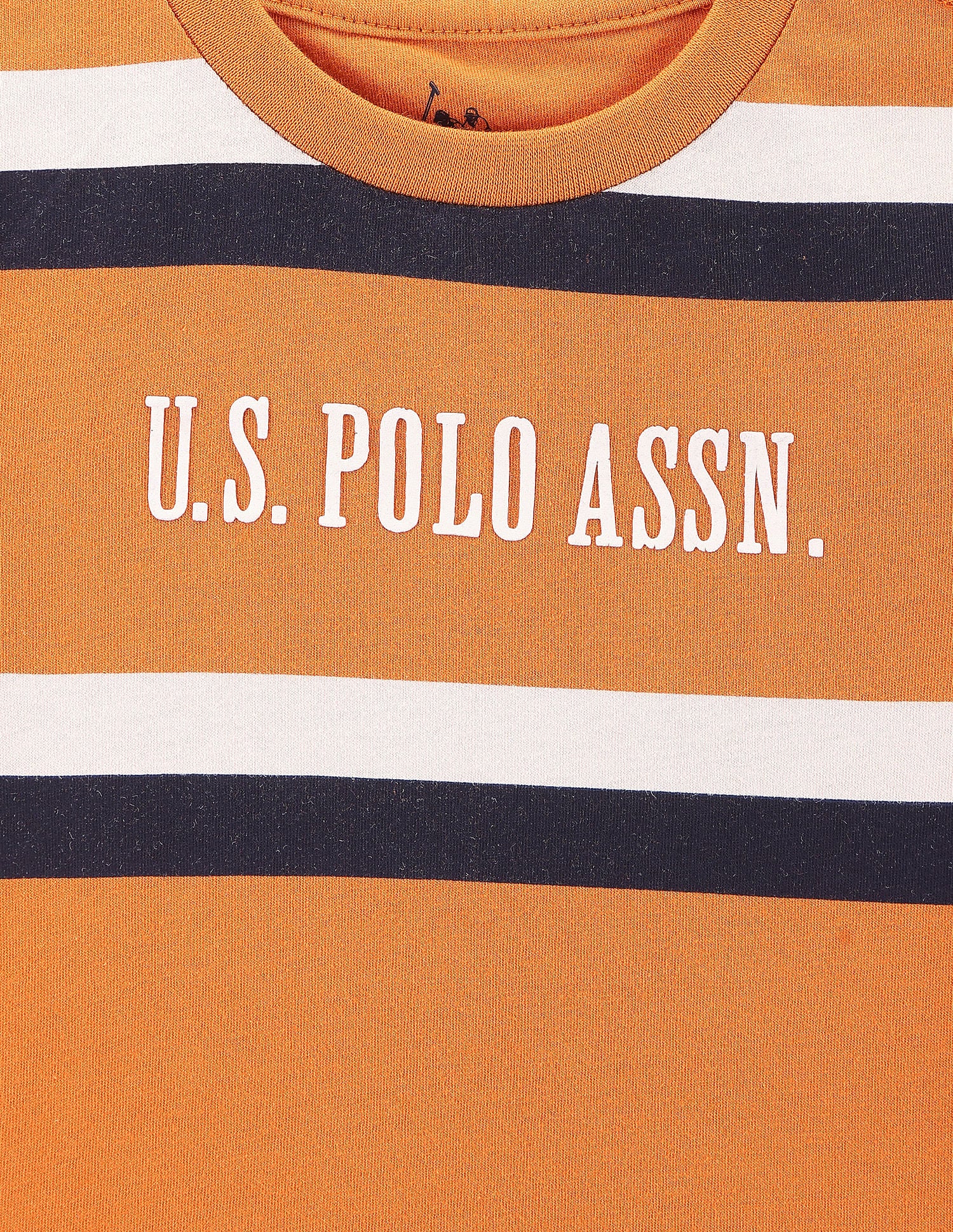 Boys Logo Horizontal Stripe T-Shirt Mustard - U.S. POLO ASSN. | Large