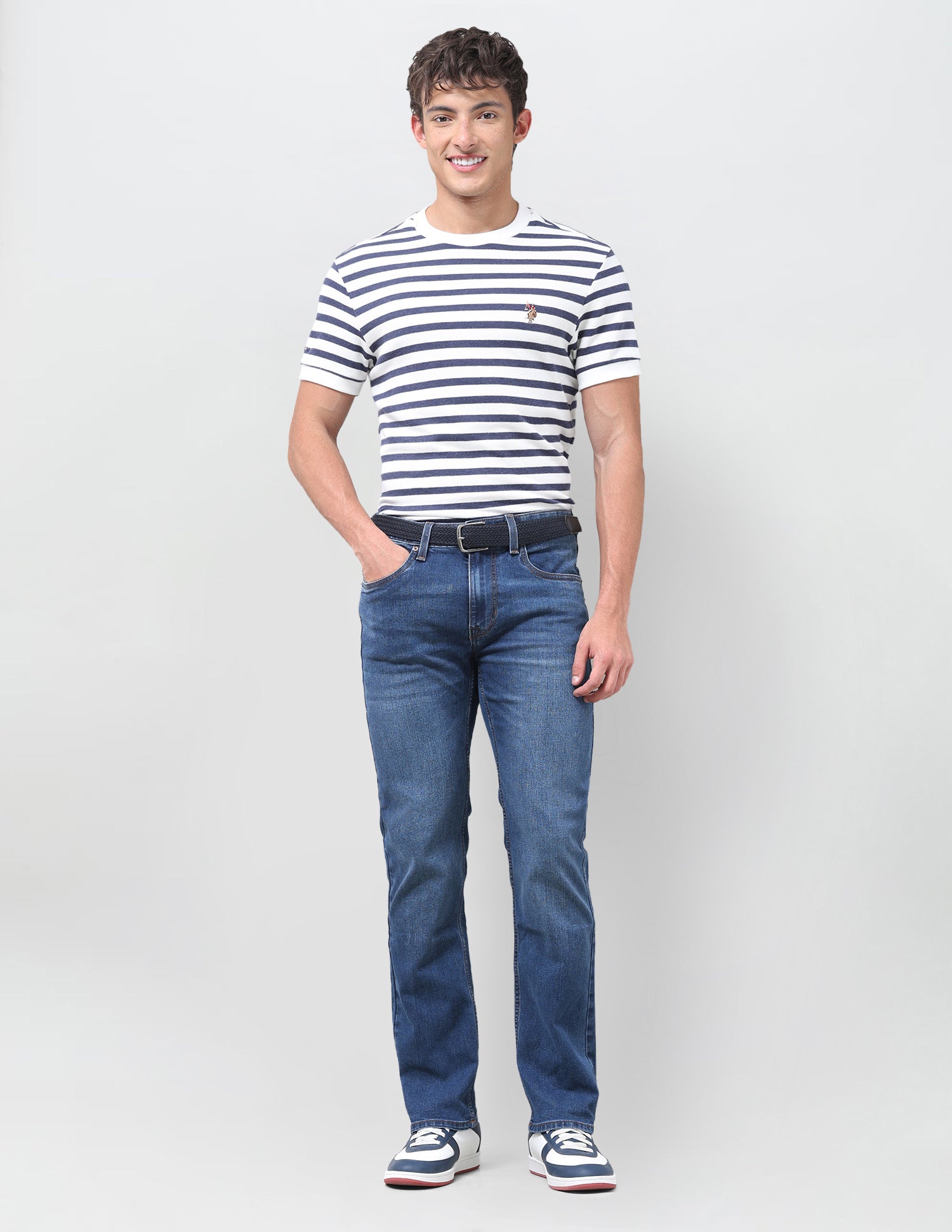 Harold Slim Straight Fit Blue Jeans Dark Indigo - U.S. Polo Assn. India | Large