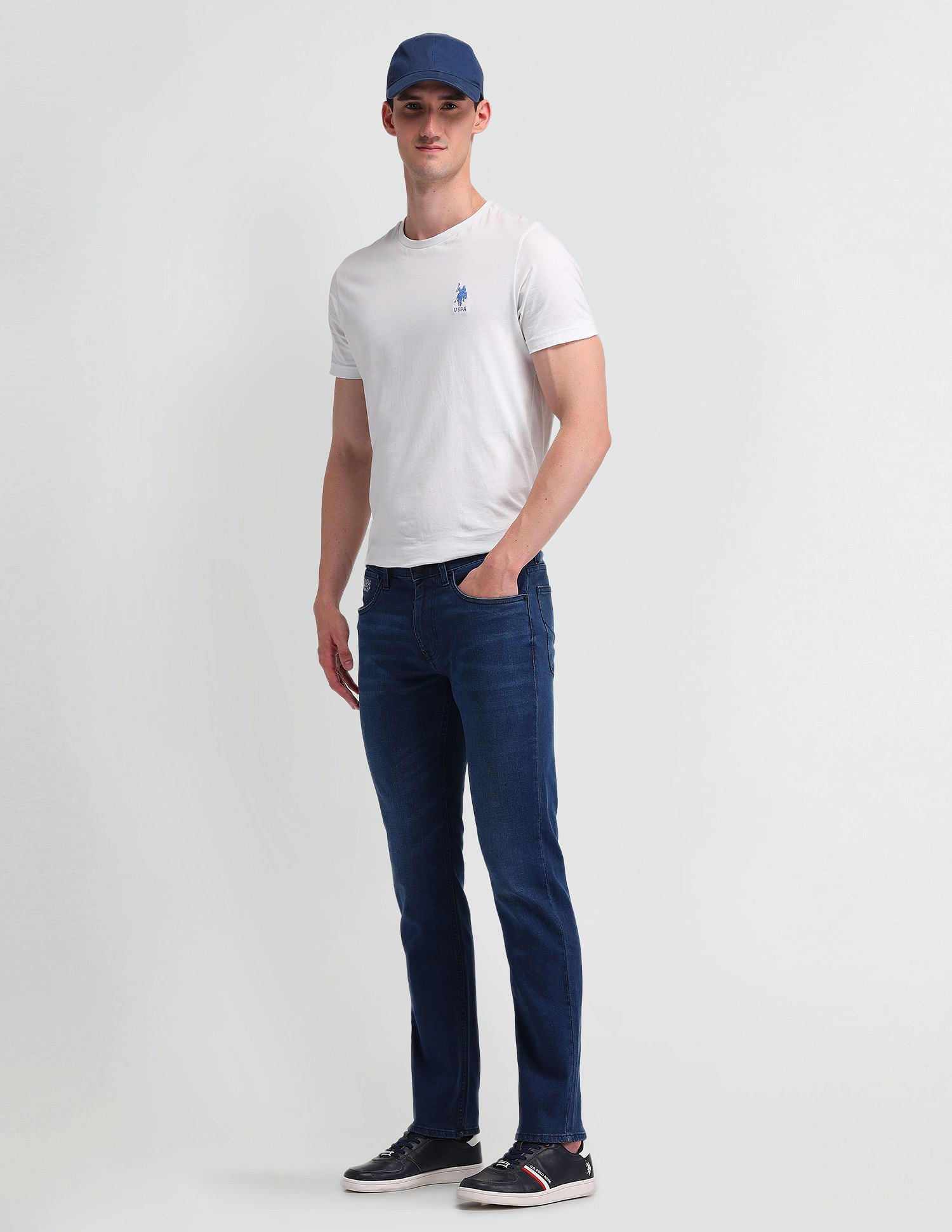 Brandon Slim Tapered Blue Jeans Blue - U.S. Polo Assn. India | Large