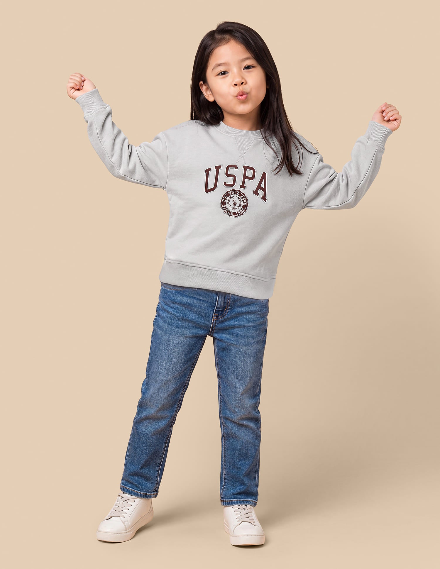 Brand Printed Relaxed Fit Sweatshirt Grey - U.S. Polo Assn. India | Large