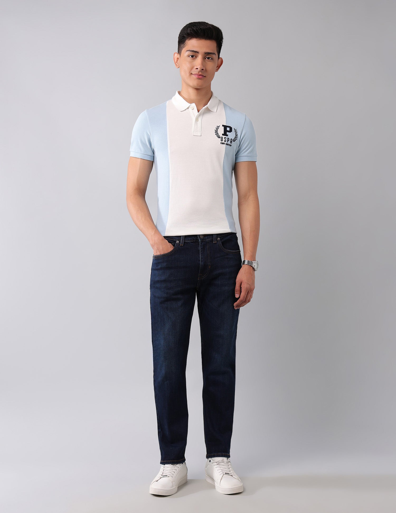 Cole Comfort Cropped Fit Blue Jeans Dark Blue - U.S. Polo Assn. India | Large