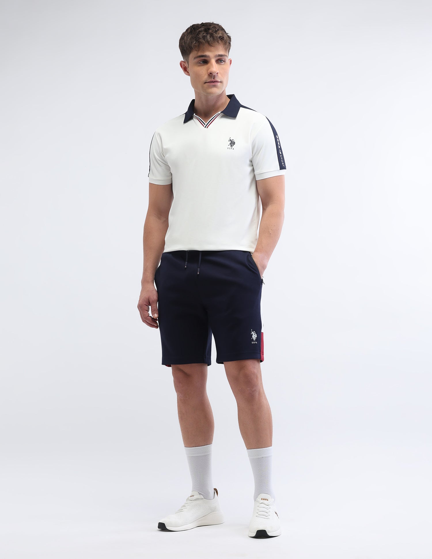Solid Slim Fit Shorts Navy - U.S. POLO ASSN. | Large