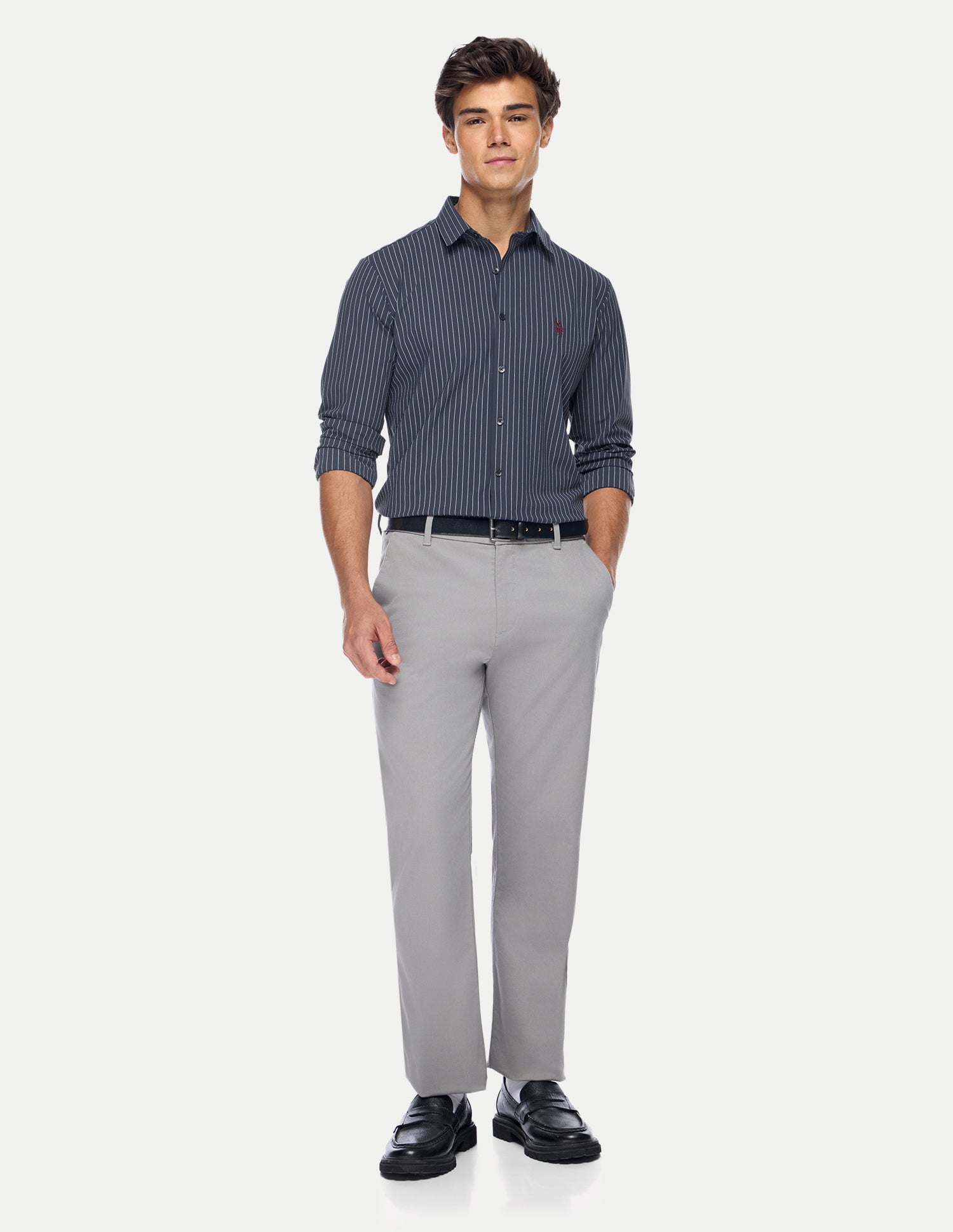 Vertical Striped Knitted Shirt Navy - U.S. Polo Assn. India | Large