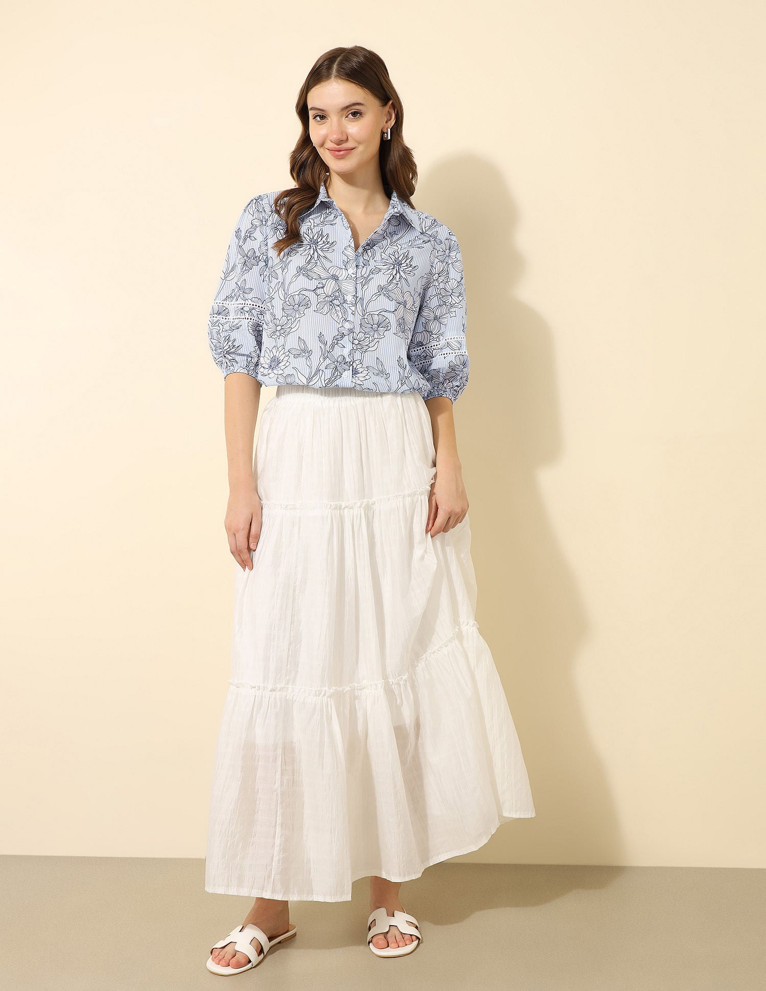 Floral Printed Dobby Shirt Multi-colour - U.S. POLO ASSN. | Large