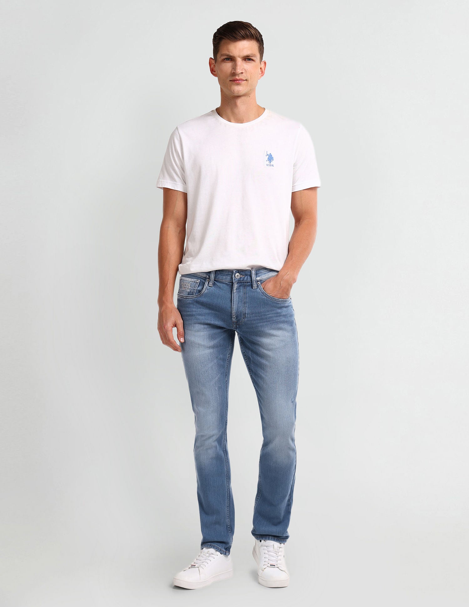 Brandon Slim Tapered Blue Jeans Blue - U.S. POLO ASSN. | Large