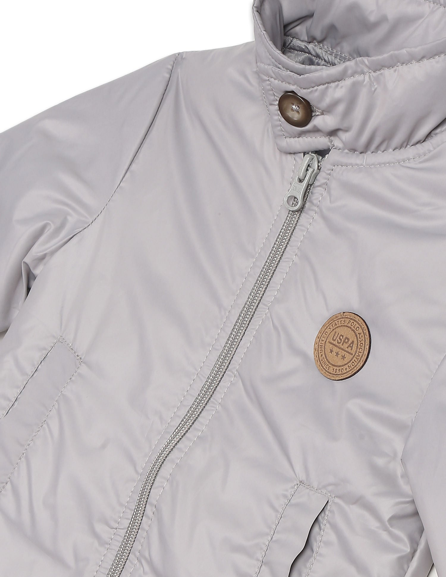 High Neck Solid Jacket Grey - U.S. POLO ASSN. | Large