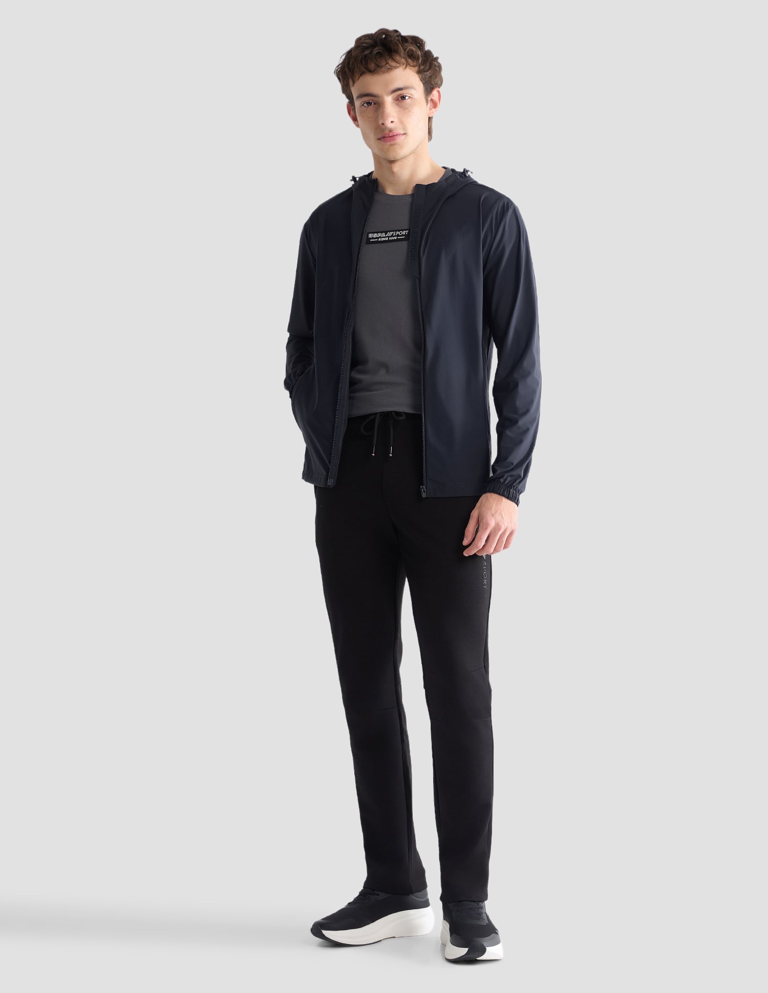 Slim Fit Active Zipper Jacket Navy - U.S. Polo Assn. India | Large