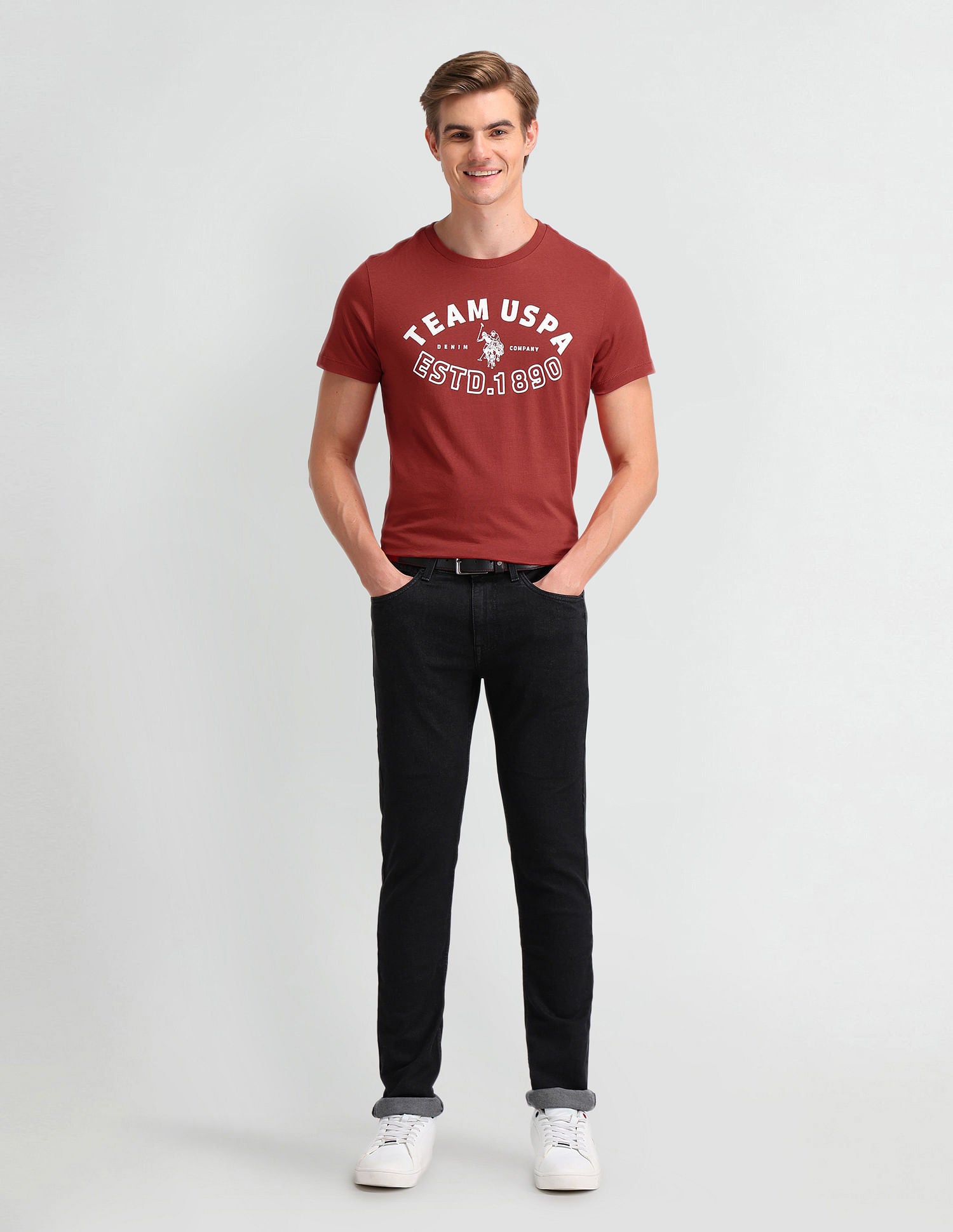 Pure Cotton Brand Printed Slim Fit T-Shirt Rust - U.S. POLO ASSN. | Large