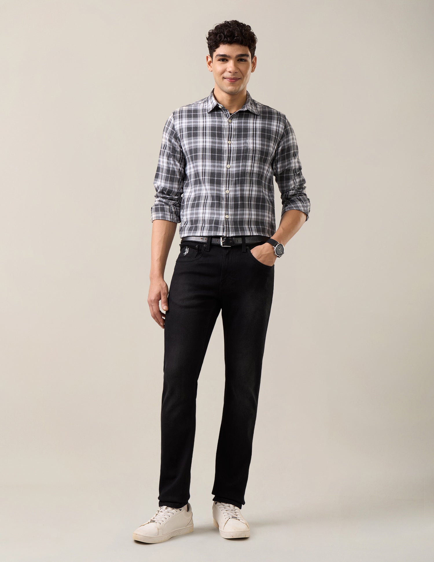 Regallo Skinny Fit Black Jeans Black - U.S. Polo Assn. India | Large