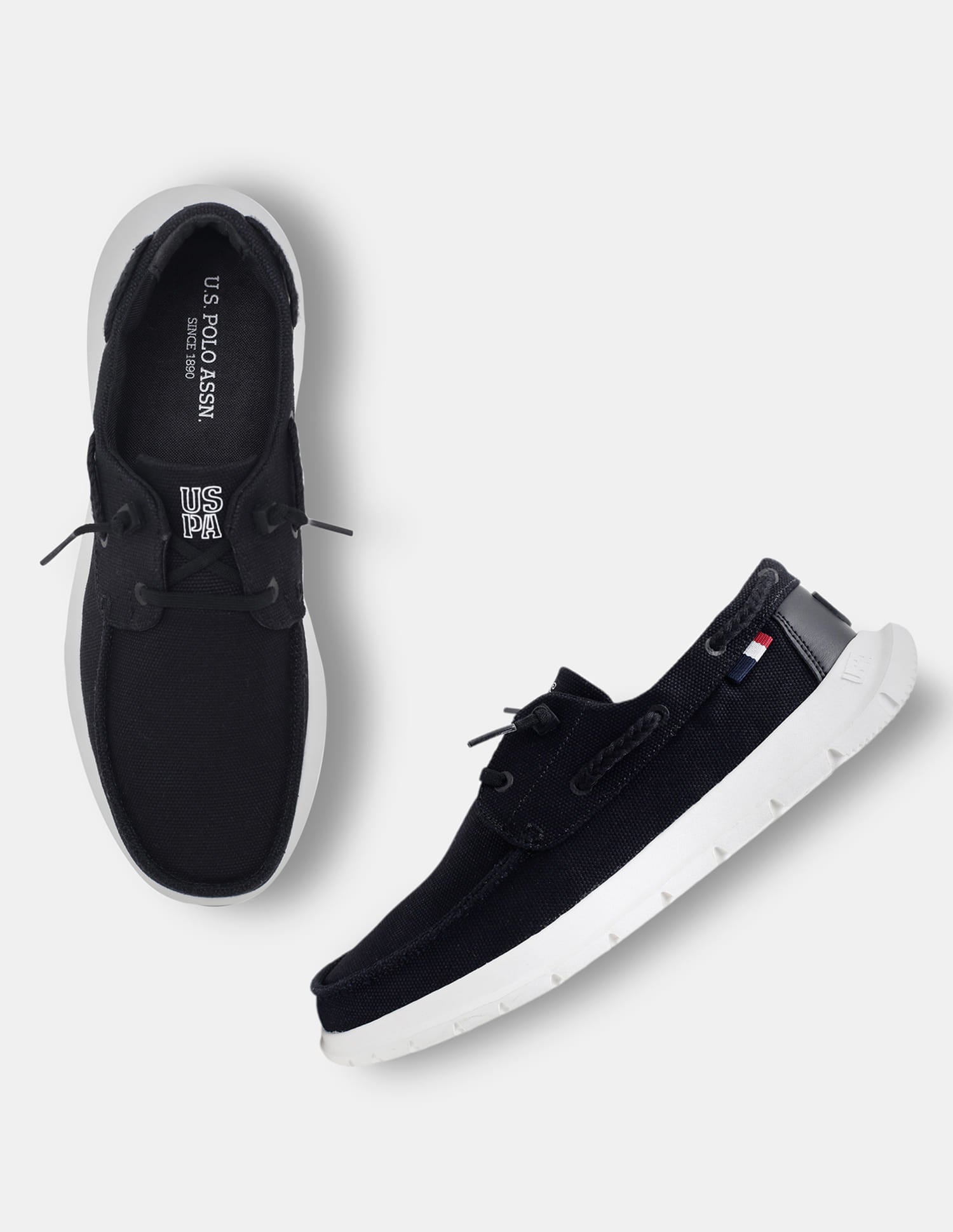 Round Toe Slip Ons Nero Sneakers Black - U.S. Polo Assn. India | Large