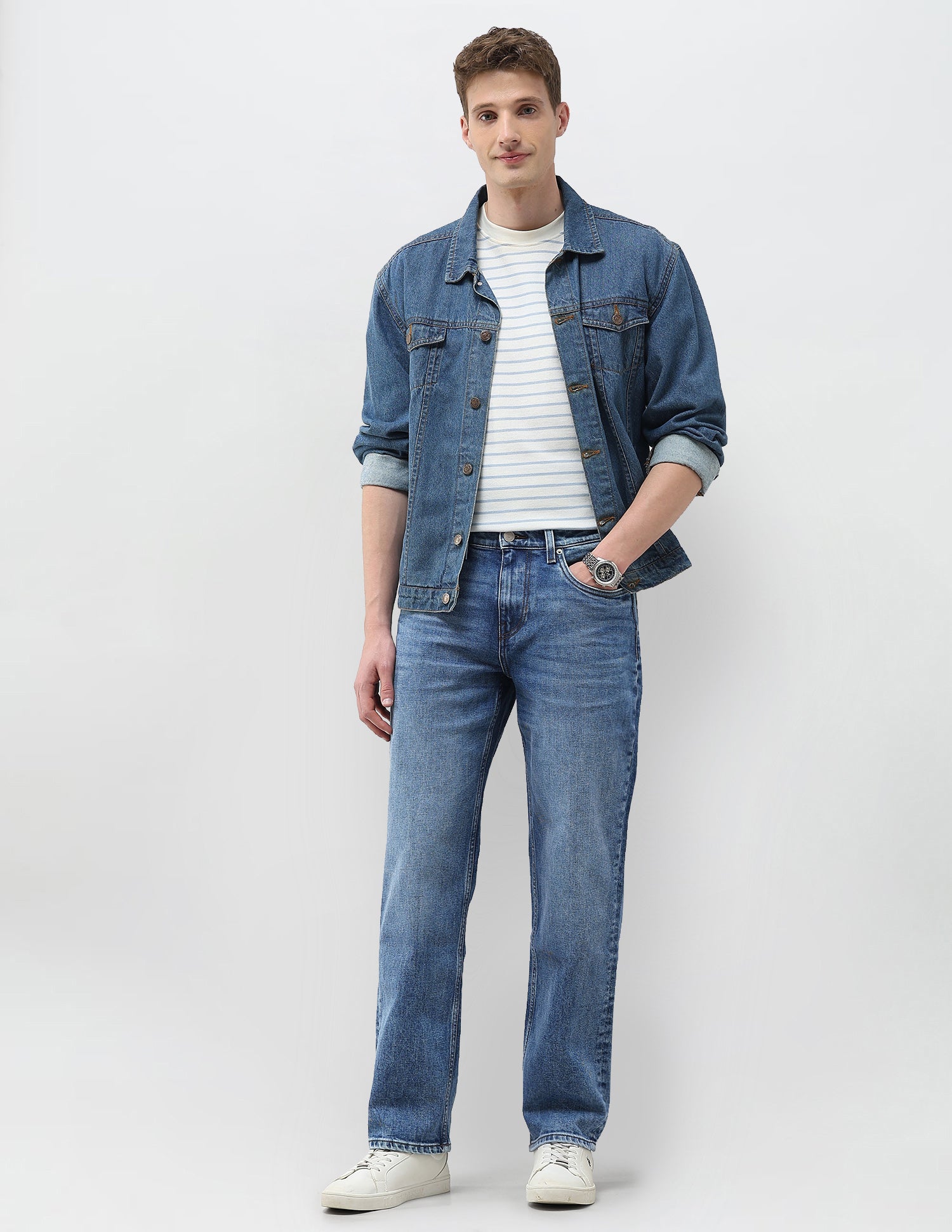 Shawn Relaxed Fit Blue Jeans Mid Blue - U.S. Polo Assn. India | Large