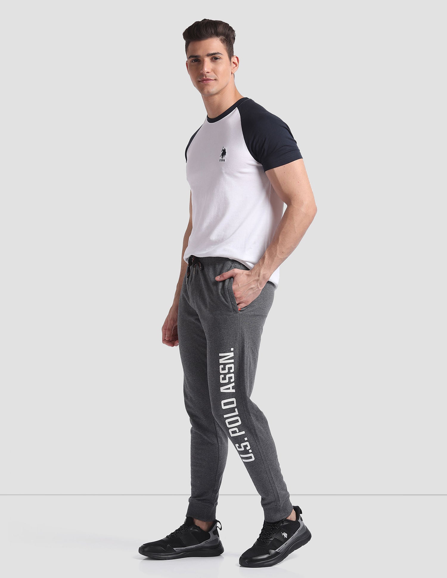 Comfort Fit Solid I675 Joggers - Pack Of 1 Dark Grey - U.S. POLO ASSN. | Large