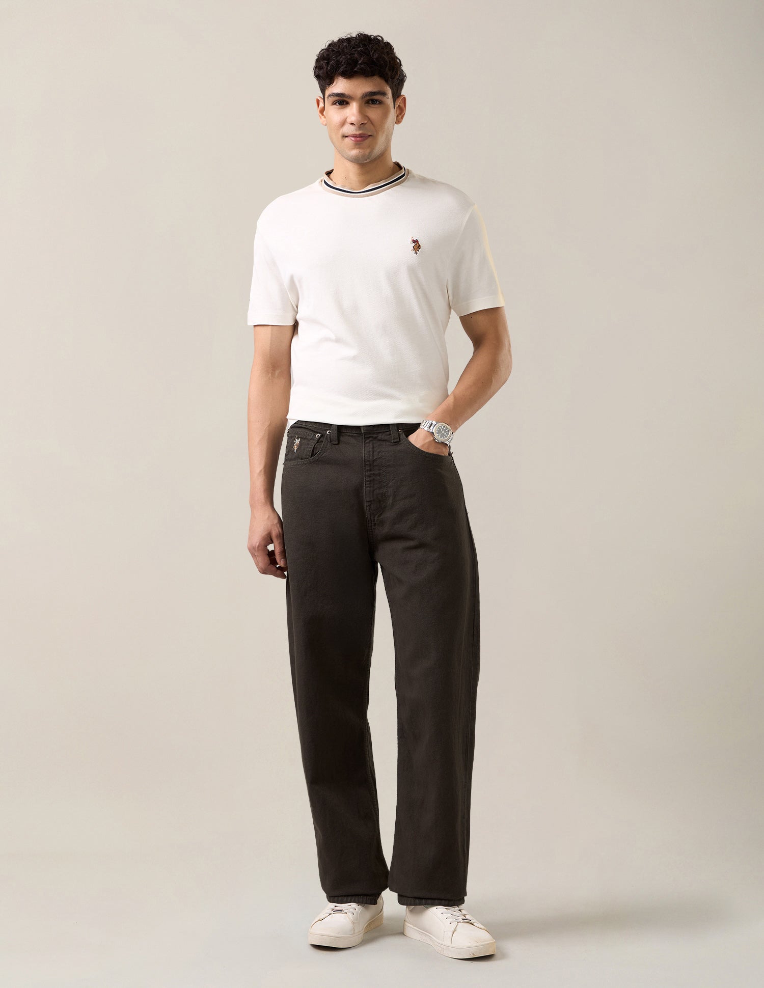 Logan Loose Straight Fit Brown Jeans Dark Brown - U.S. Polo Assn. India | Large