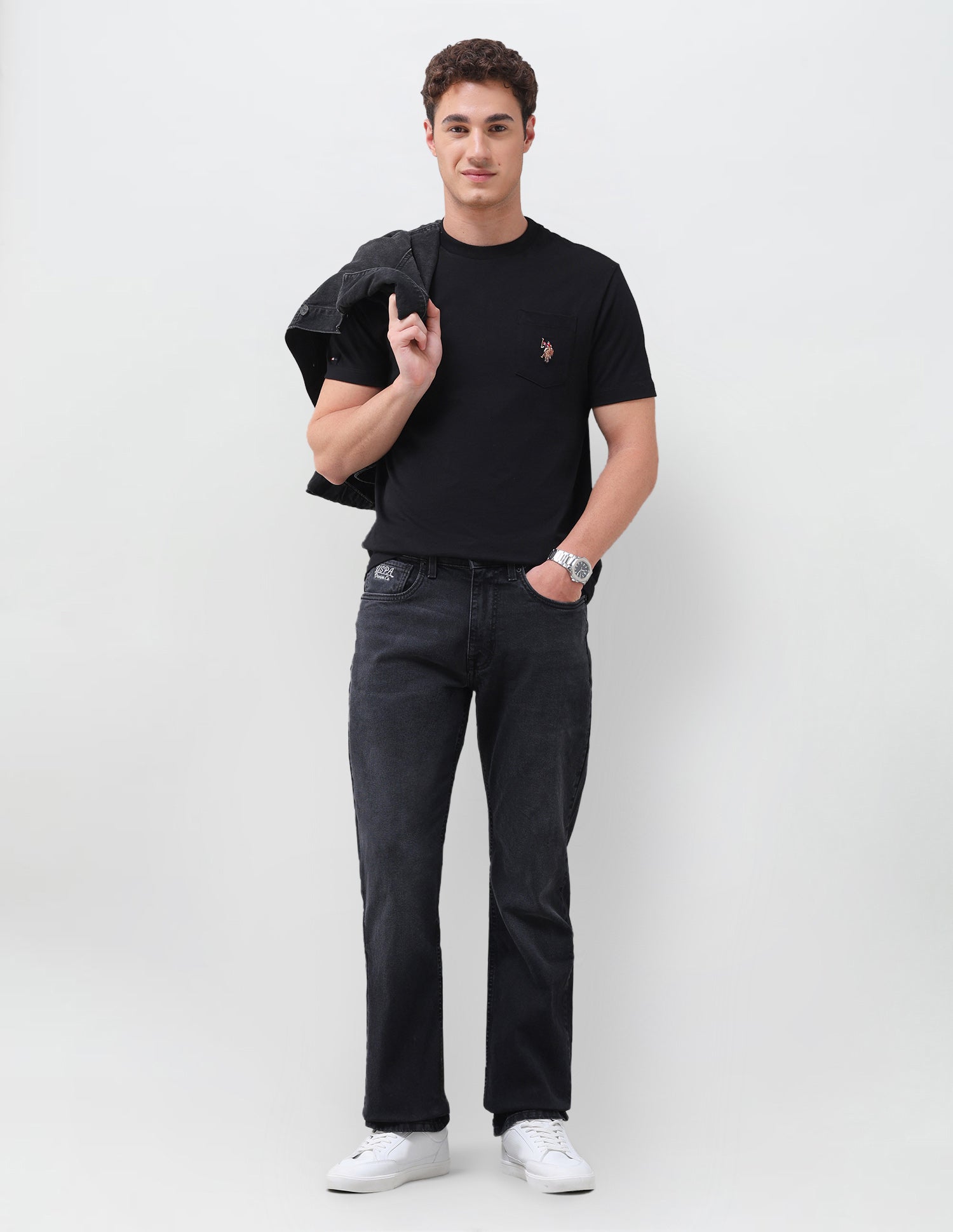 Connor Bootcut Fit Black Jeans Black - U.S. Polo Assn. India | Large