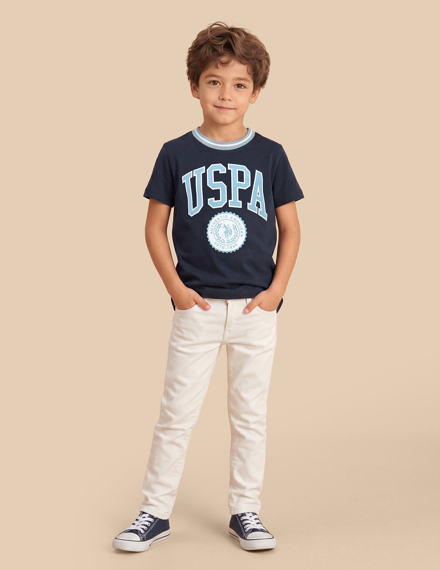 Graphic Brand Printed Regular Fit T-Shirt Navy - U.S. Polo Assn. India | Large