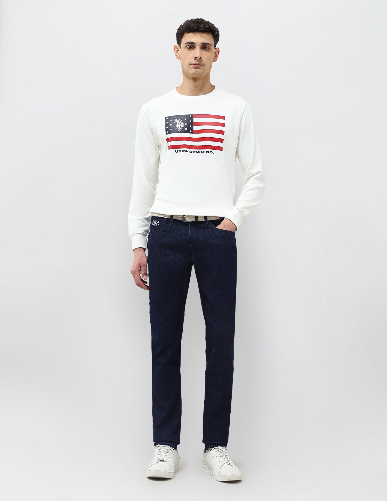 Brandon Slim Tapered Fit Blue Jeans Dark Blue - U.S. POLO ASSN. | Large