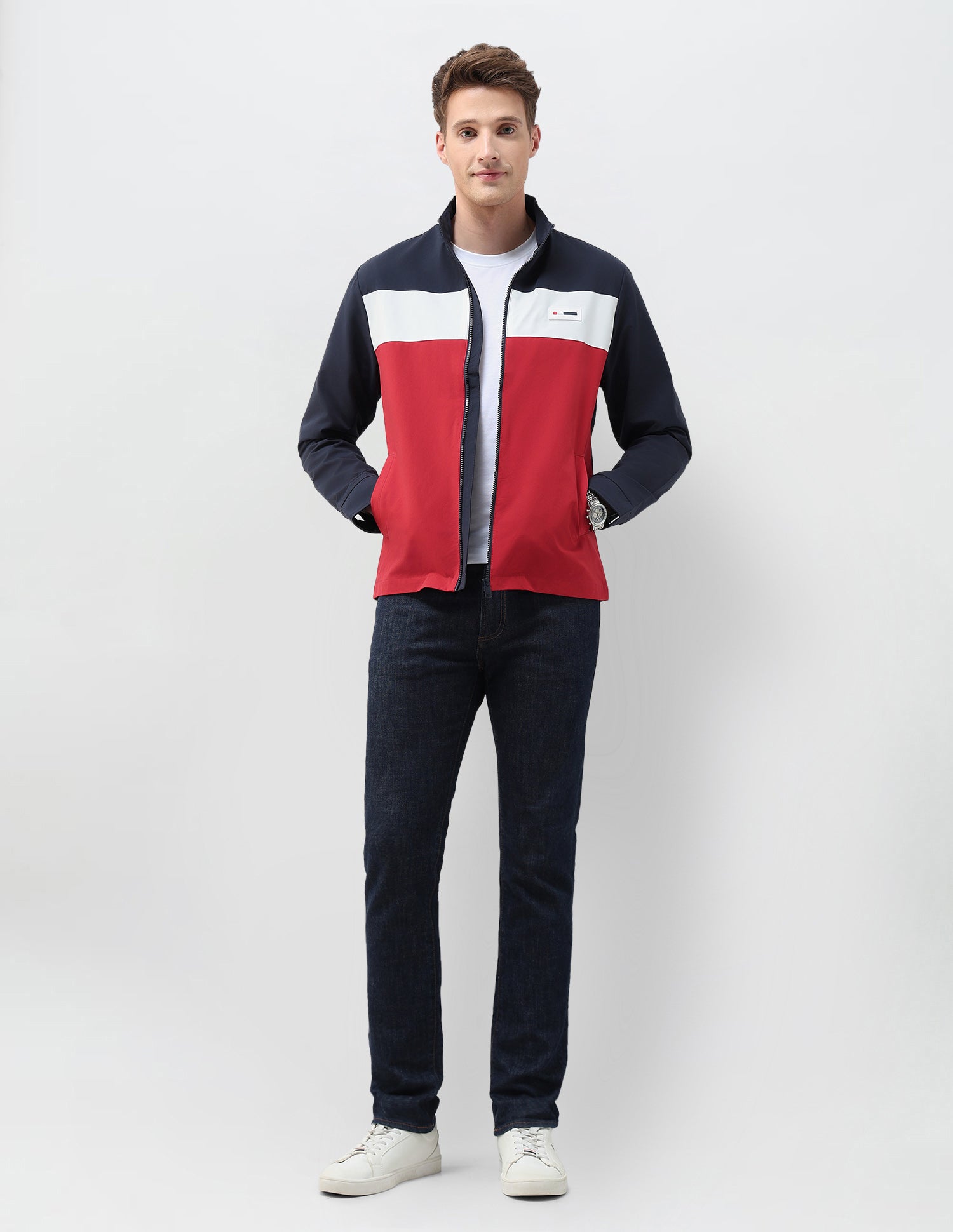 Colour Blocked Regular Fit Casual Jacket Dark Navy - U.S. POLO ASSN. | Large