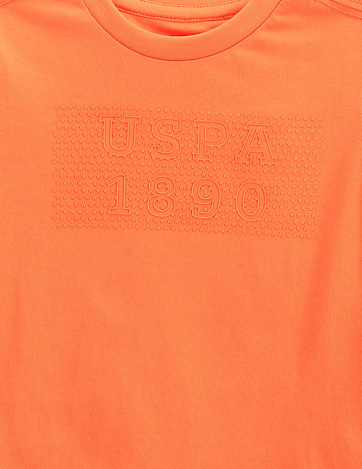 Boys Brand Print Cotton T-Shirt Orange - U.S. Polo Assn. India | Large