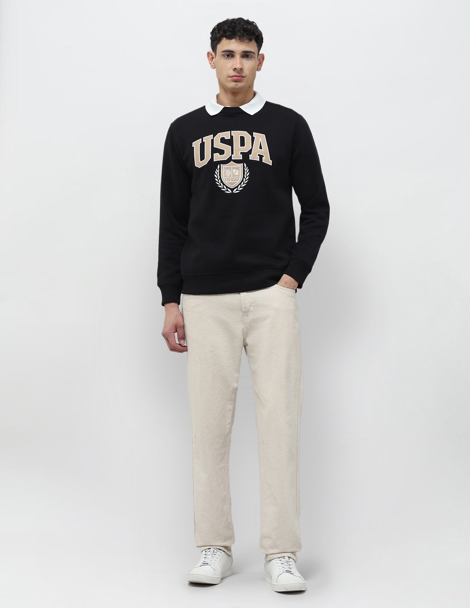 Brand Embroidered Regular Fit Sweatshirt Black - U.S. POLO ASSN. | Large