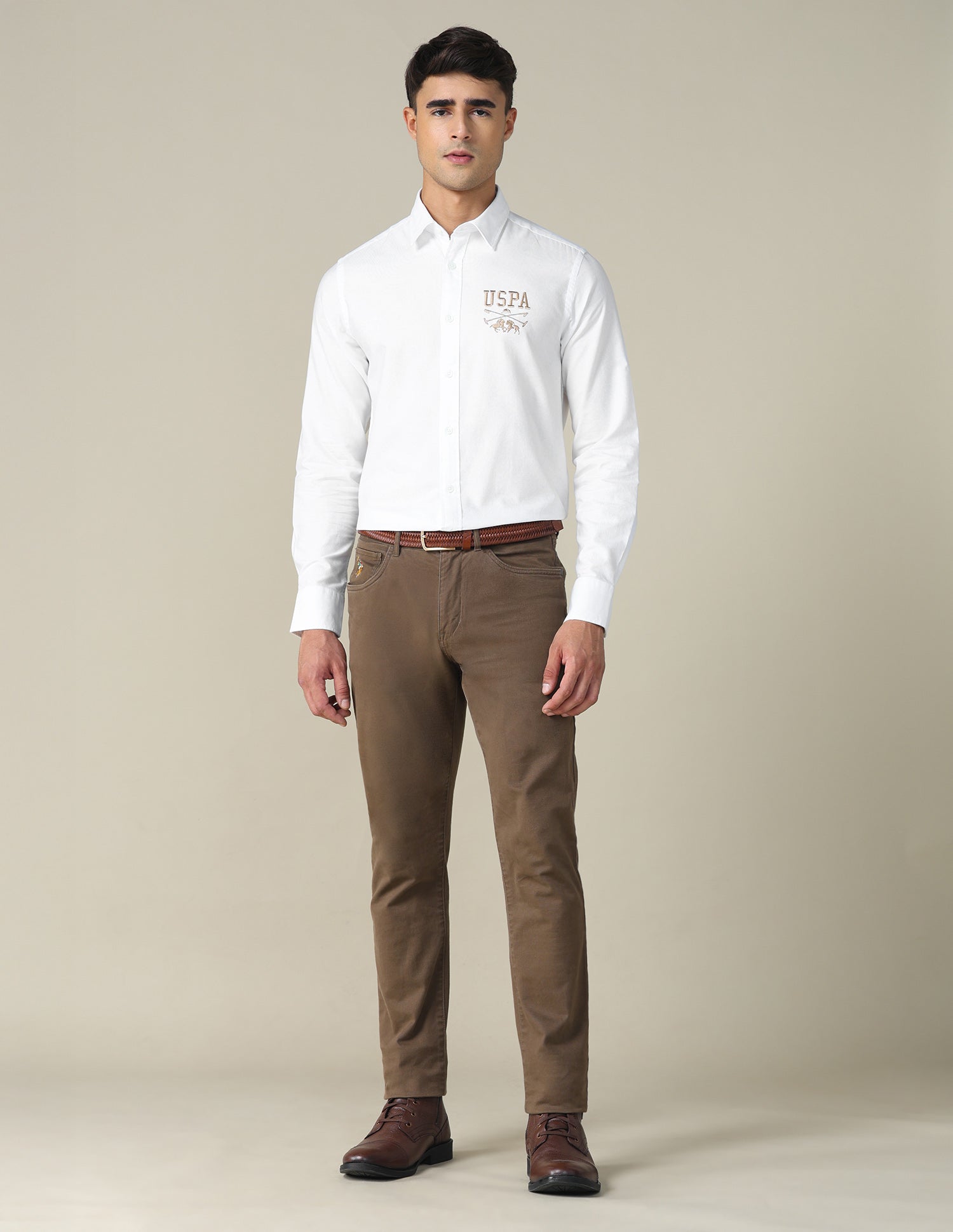 Oxford Tailored Fit Shirt White - U.S. POLO ASSN. | Large