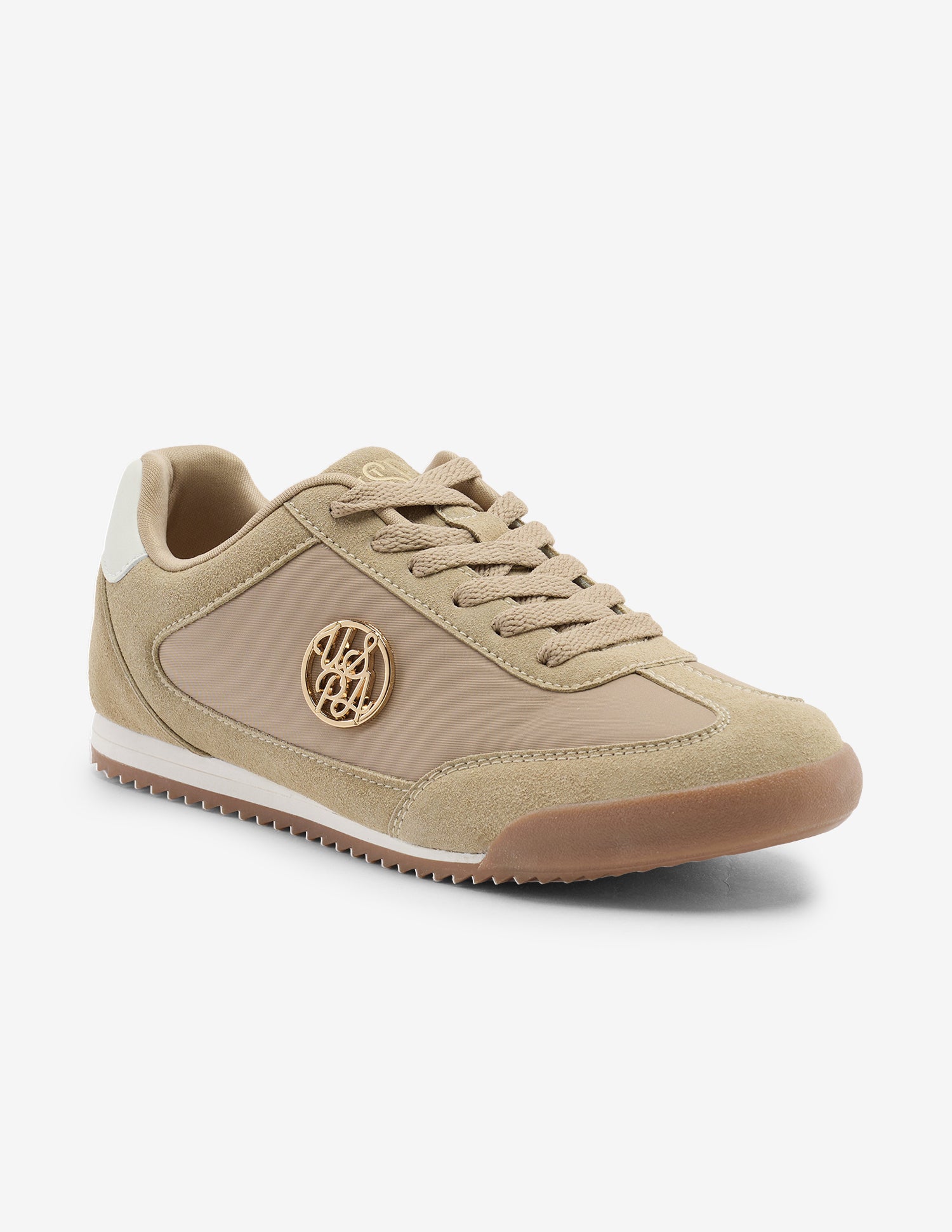 Ondine Lace-Ups Suede Sneakers Beige - U.S. Polo Assn. India | Large