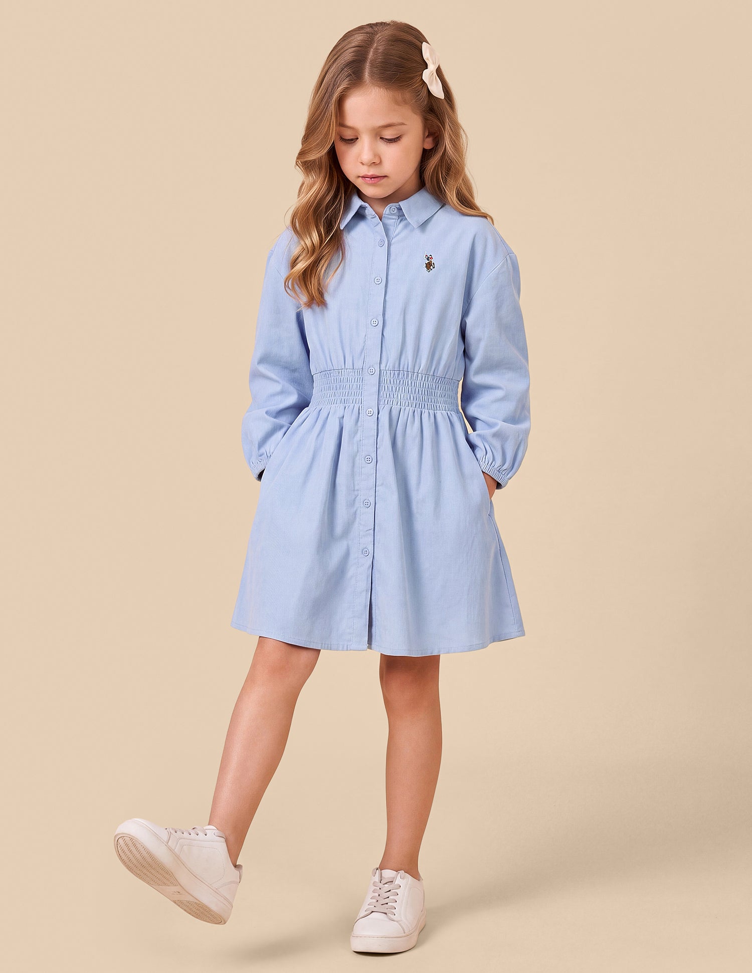 Solid Relaxed Fit Shirt Dress Blue - U.S. Polo Assn. India | Large
