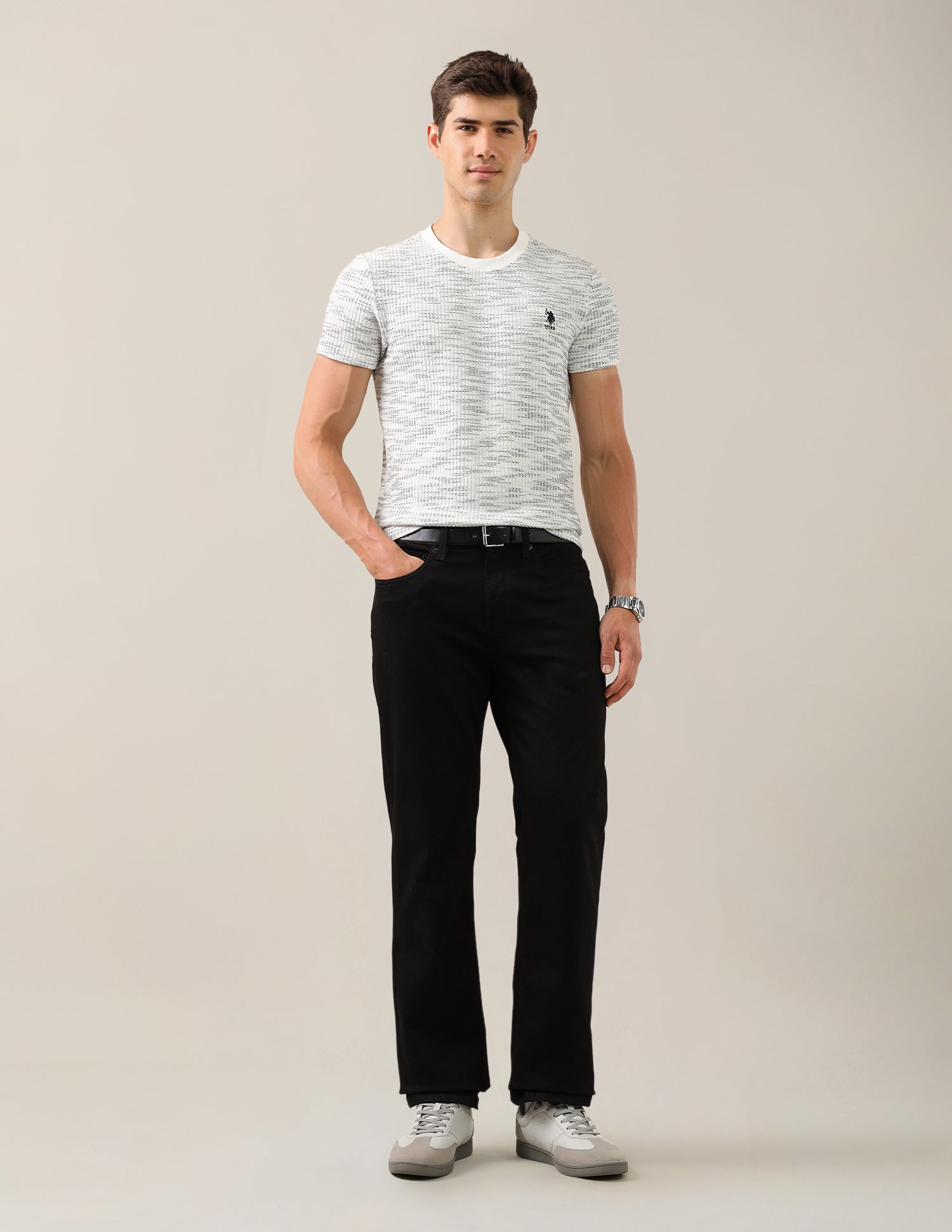 Shawn Relaxed Fit Black Jeans Black - U.S. Polo Assn. India | Large