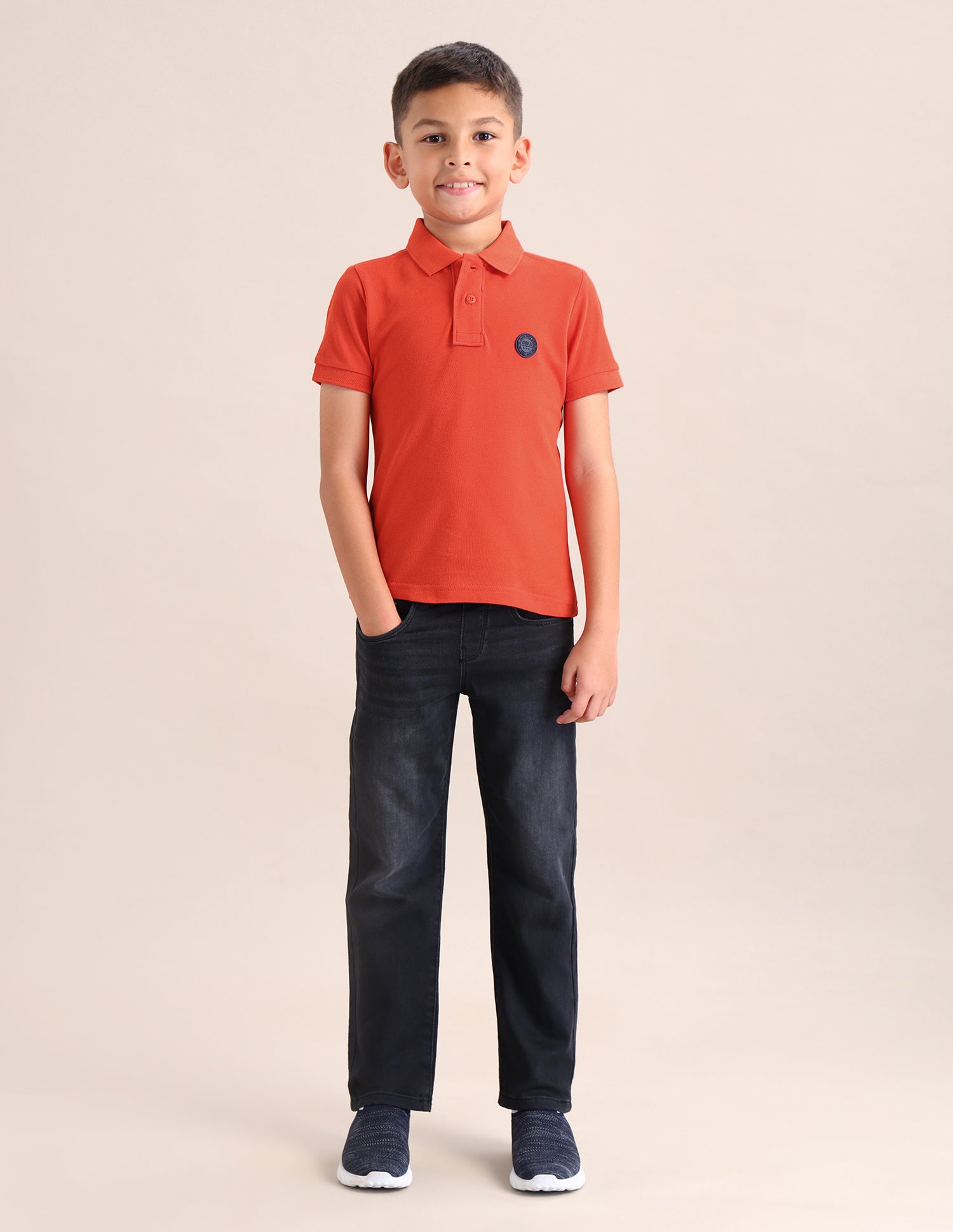 Boys Solid Regular Fit T-Shirt Red - U.S. POLO ASSN. | Large