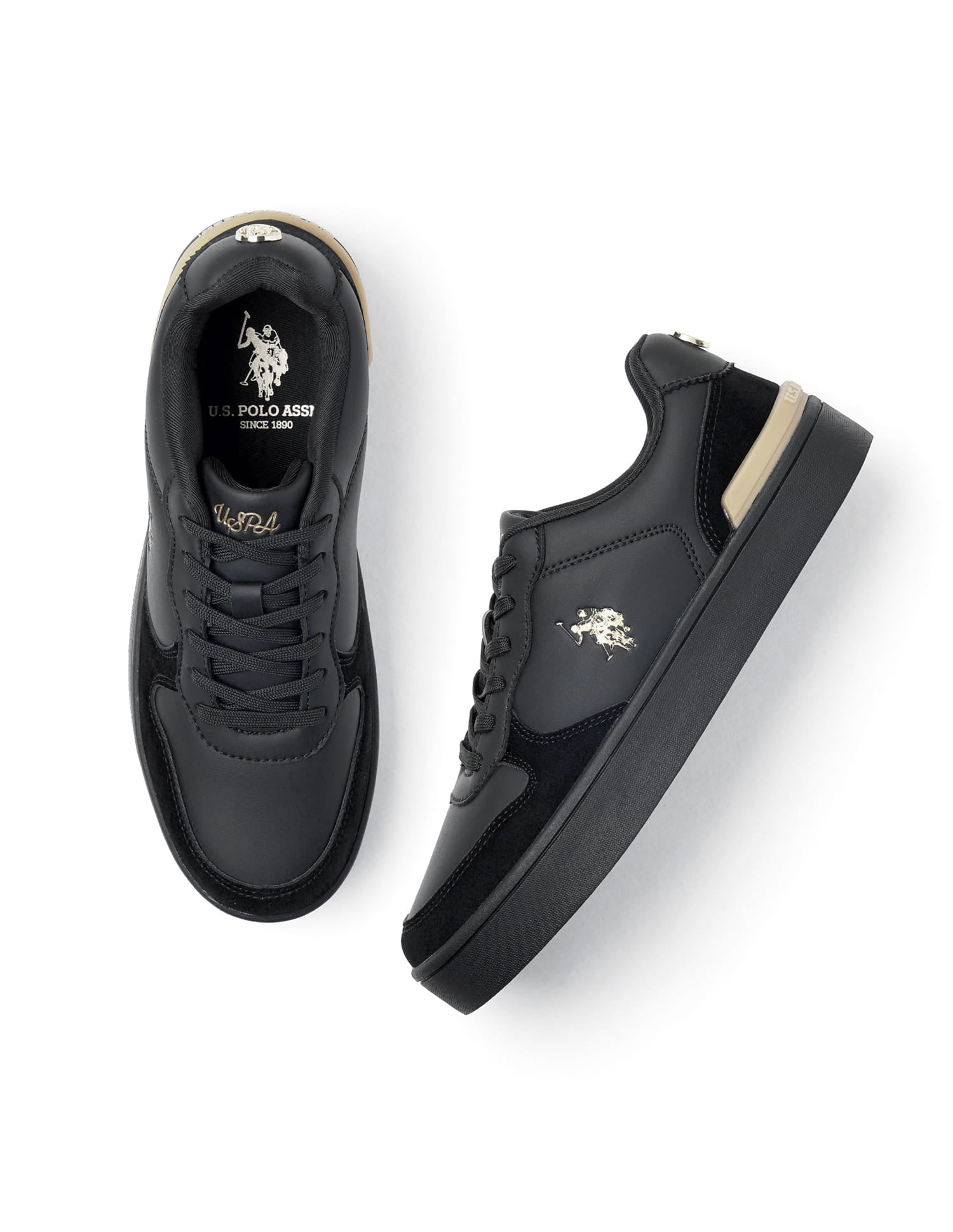 Ingrid Black Sneakers Shoes Black - U.S. Polo Assn. India | Large