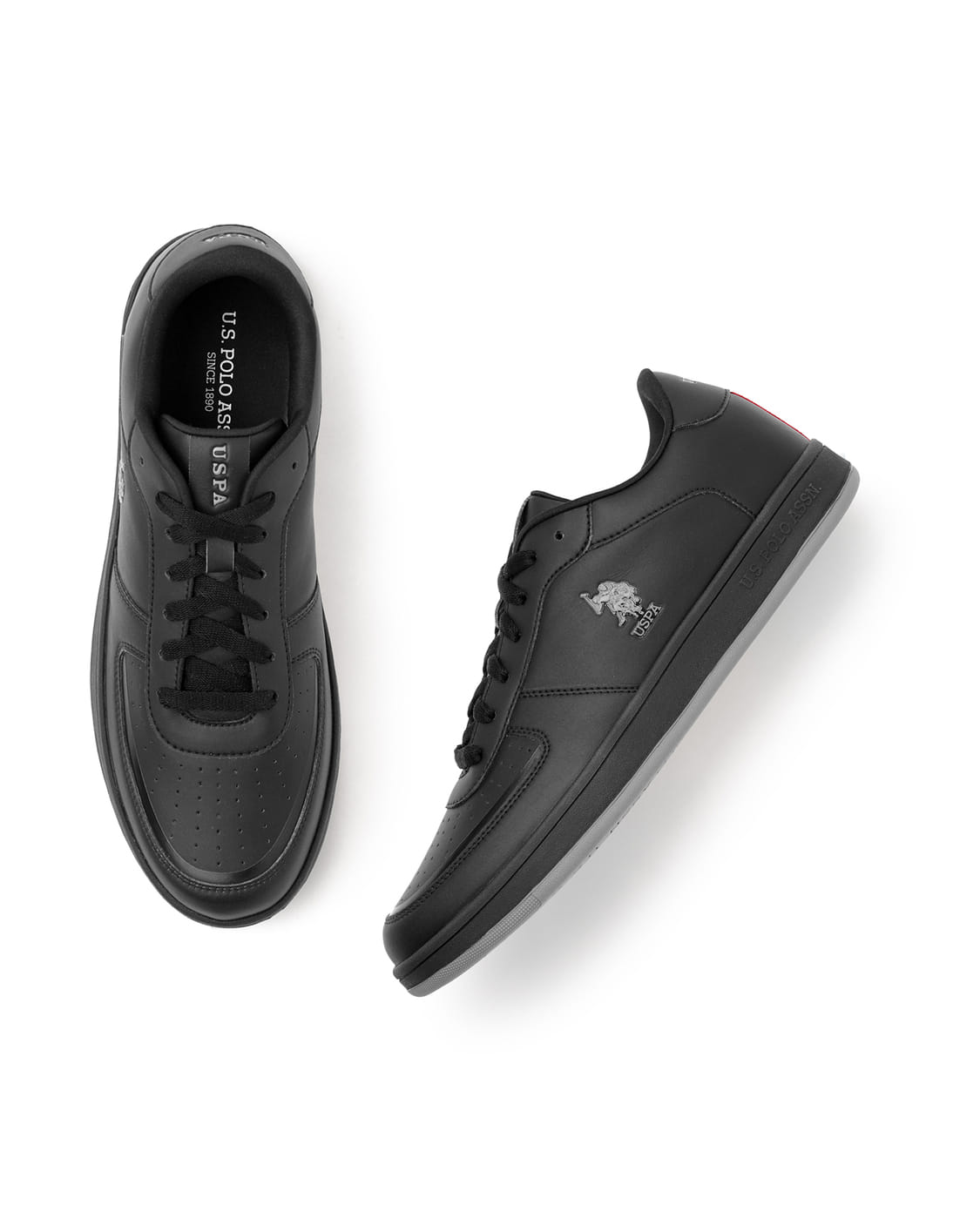 Men Rein 2.0 Black Retro Court Sneakers Black - U.S. Polo Assn. India | Large