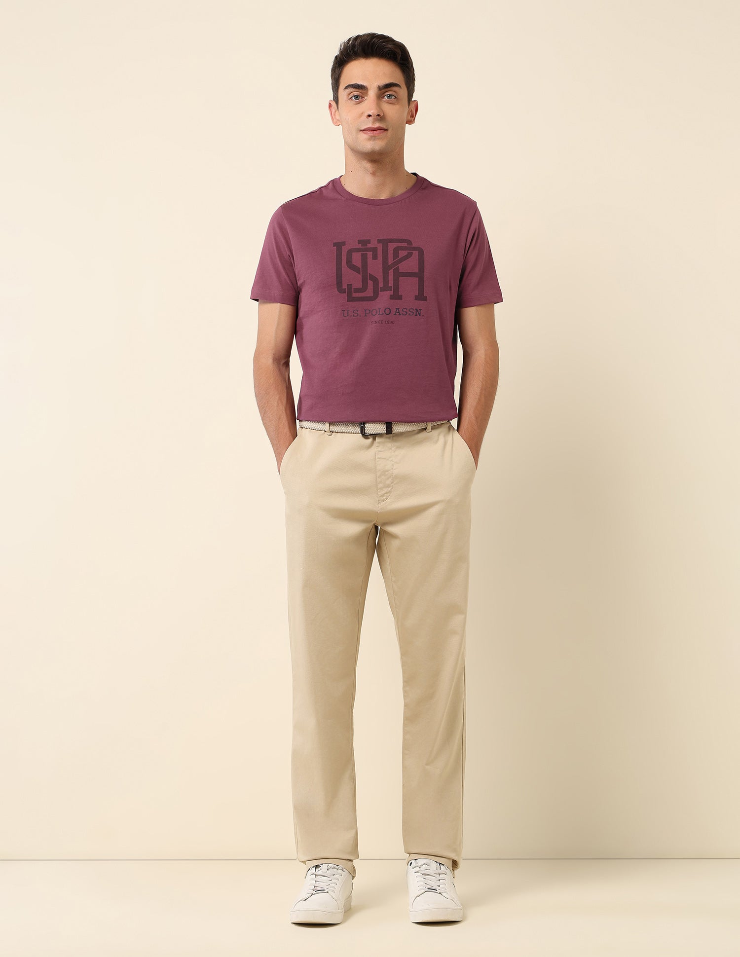 Brand Printed Slim Fit T- Shirt Purple - U.S. POLO ASSN. | Large